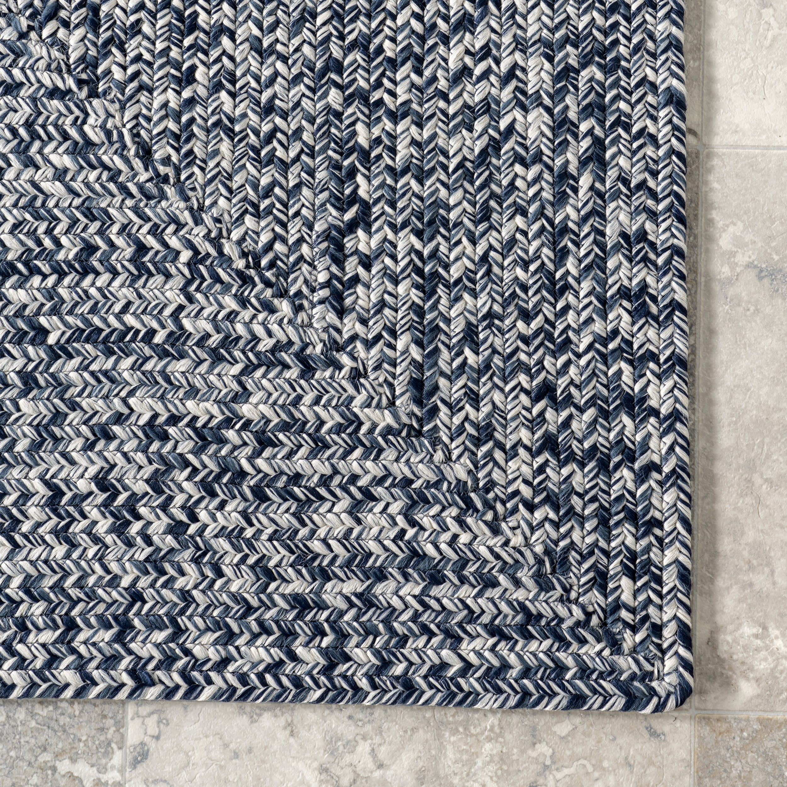 MickeyMack Hand-Braided Indoor/Outdoor Rug Navy
