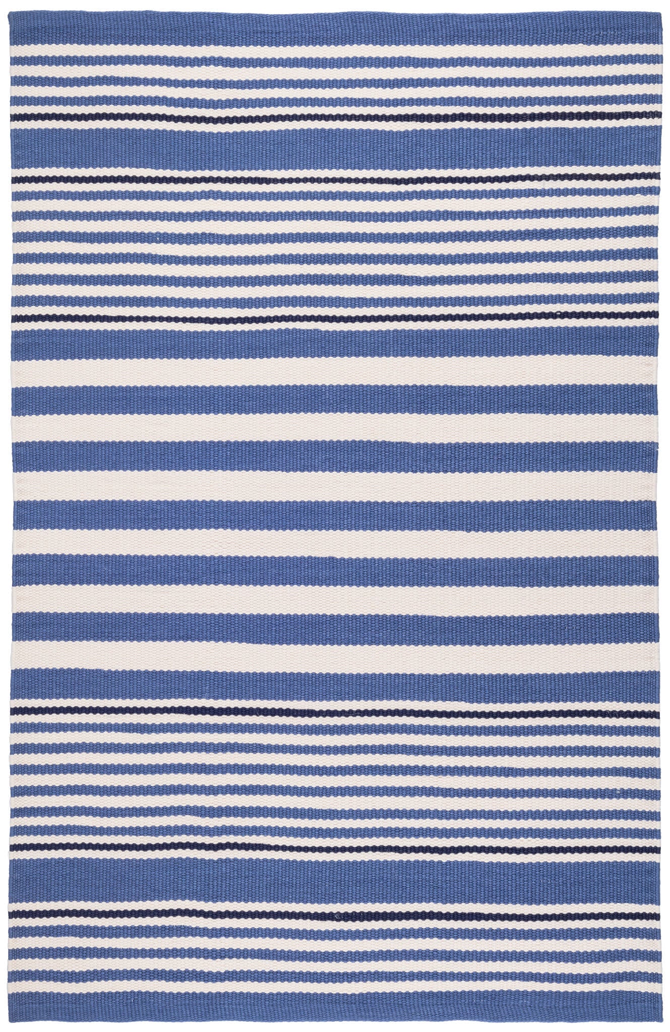 Rugby Stripe Handwoven Indoor/Outdoor Rug | Denim