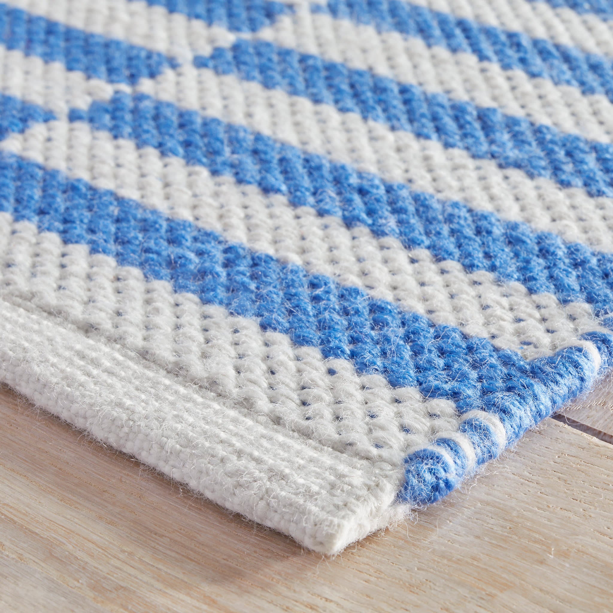 Sailing Stripe Handwoven Indoor/Outdoor Rug | French Blue