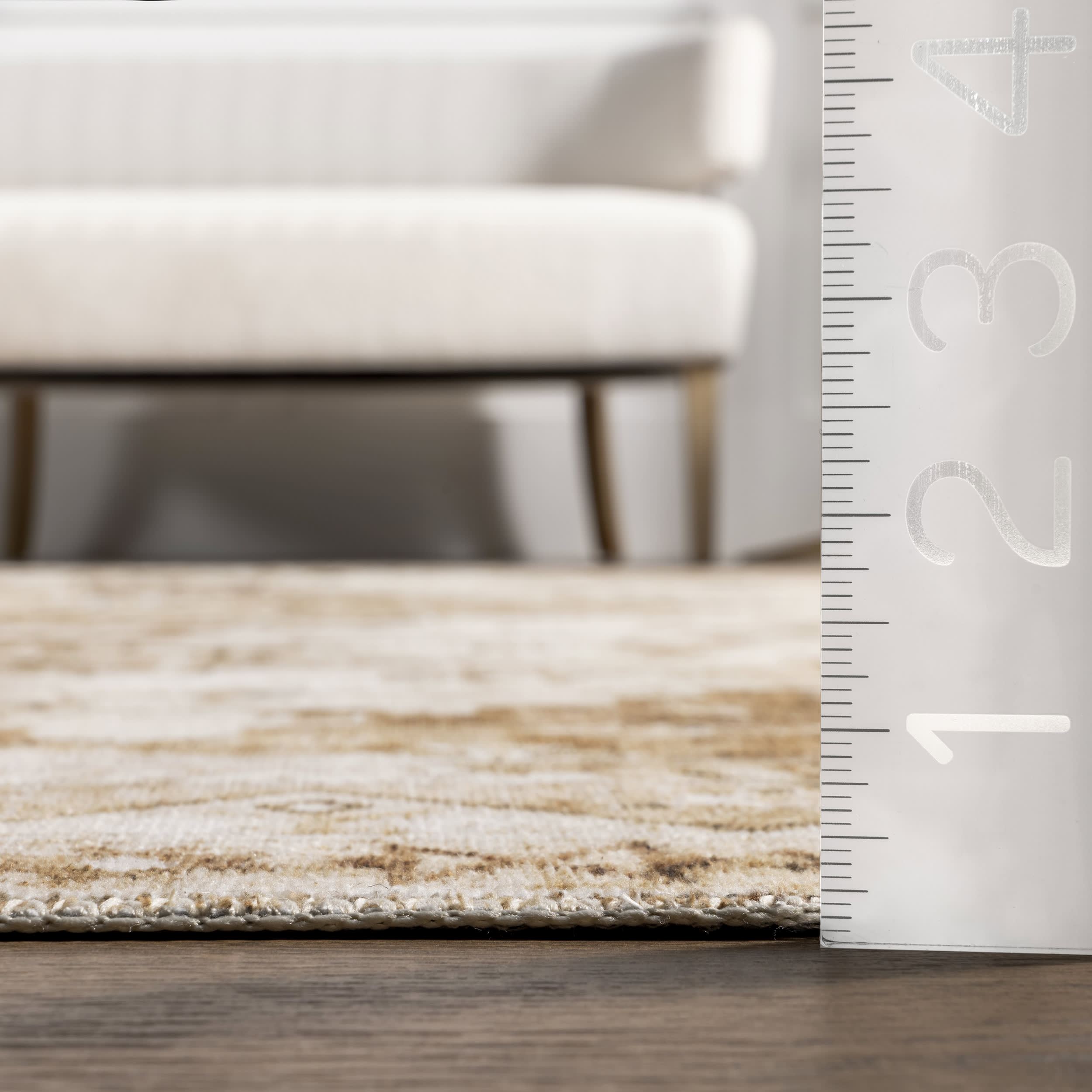 Jessamine Spill Proof Washable Geometric Rug | Tan