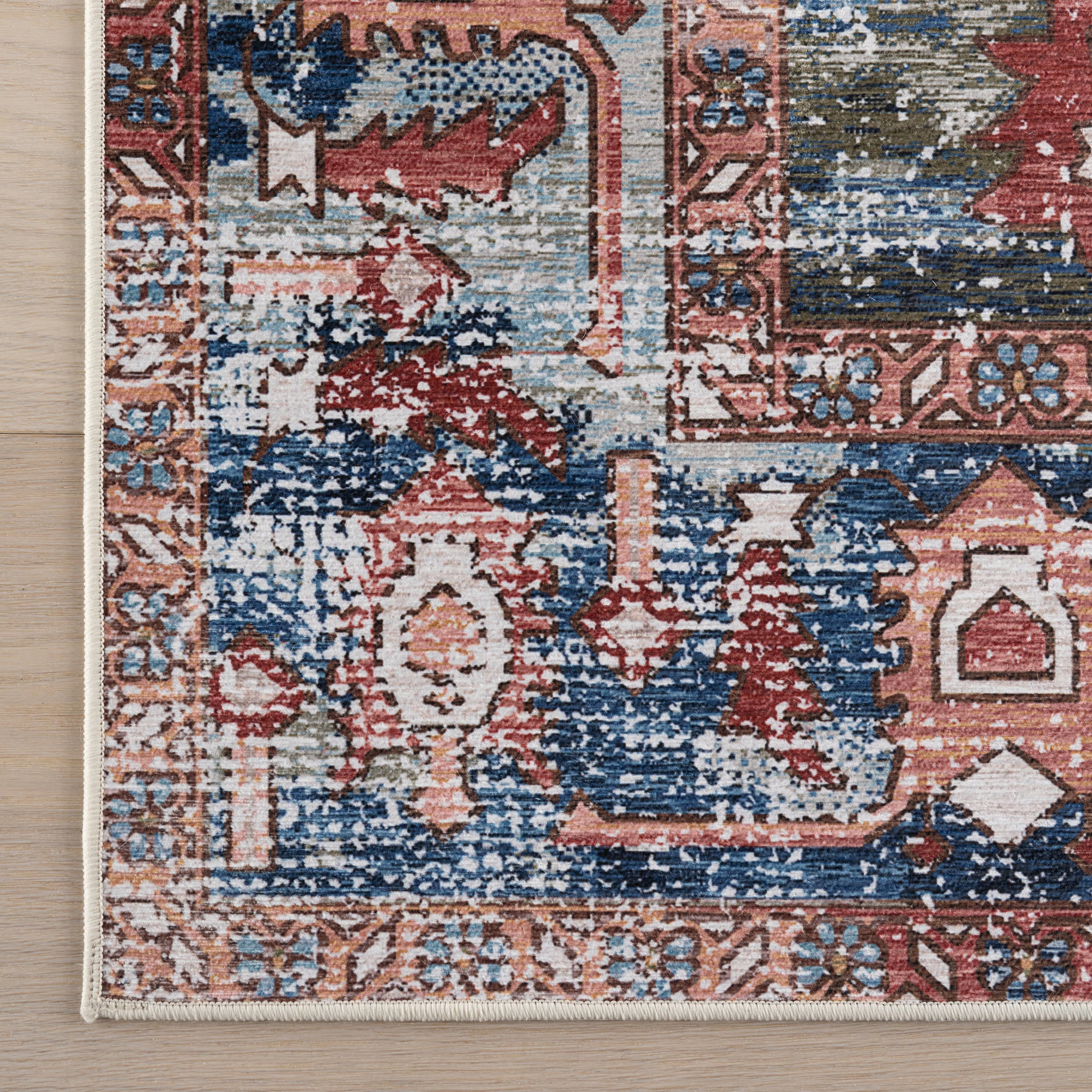 Runic Medallion Spill Proof Washable Rug | Brick