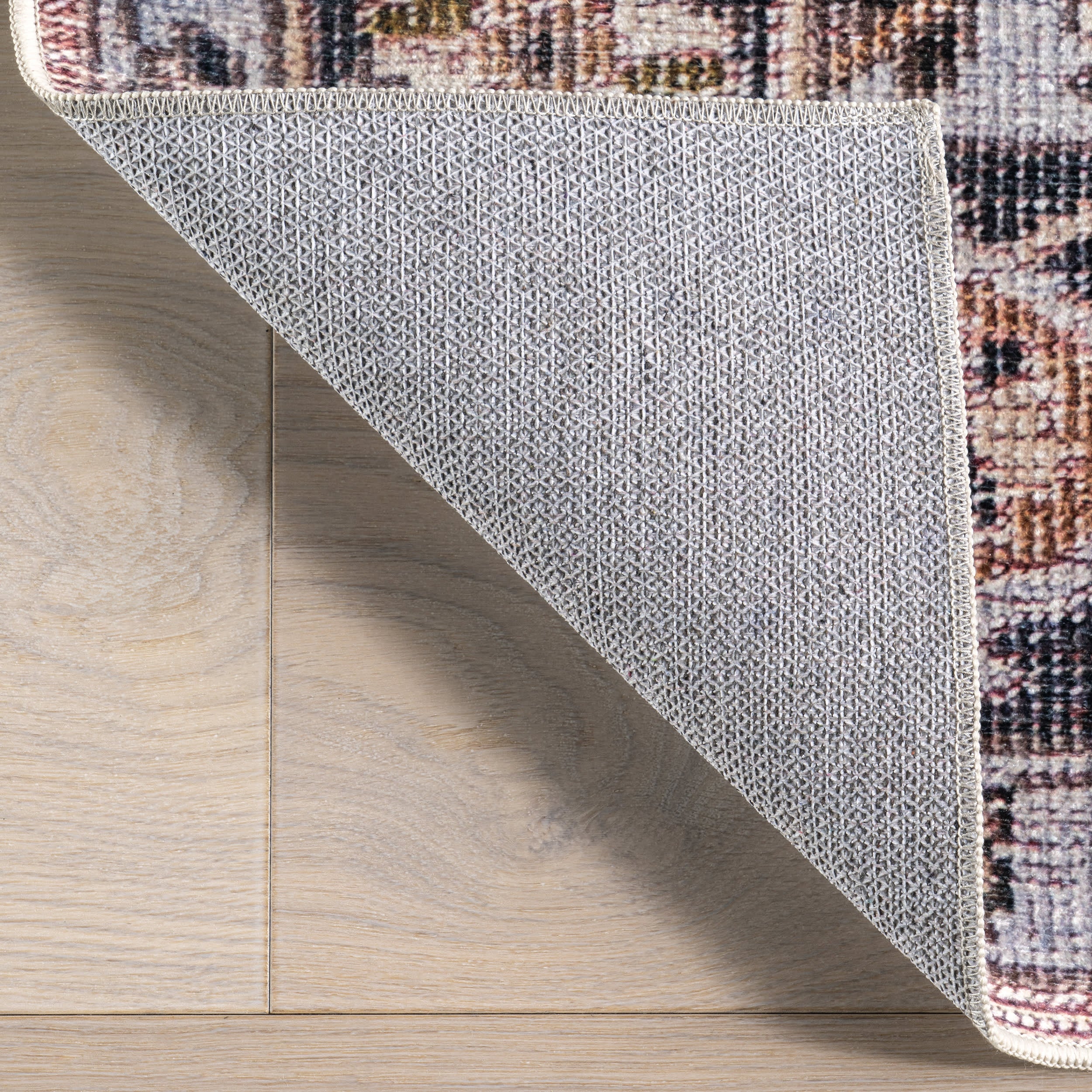 Jewel Medallion Spill Proof Washable Rug | Light Pink