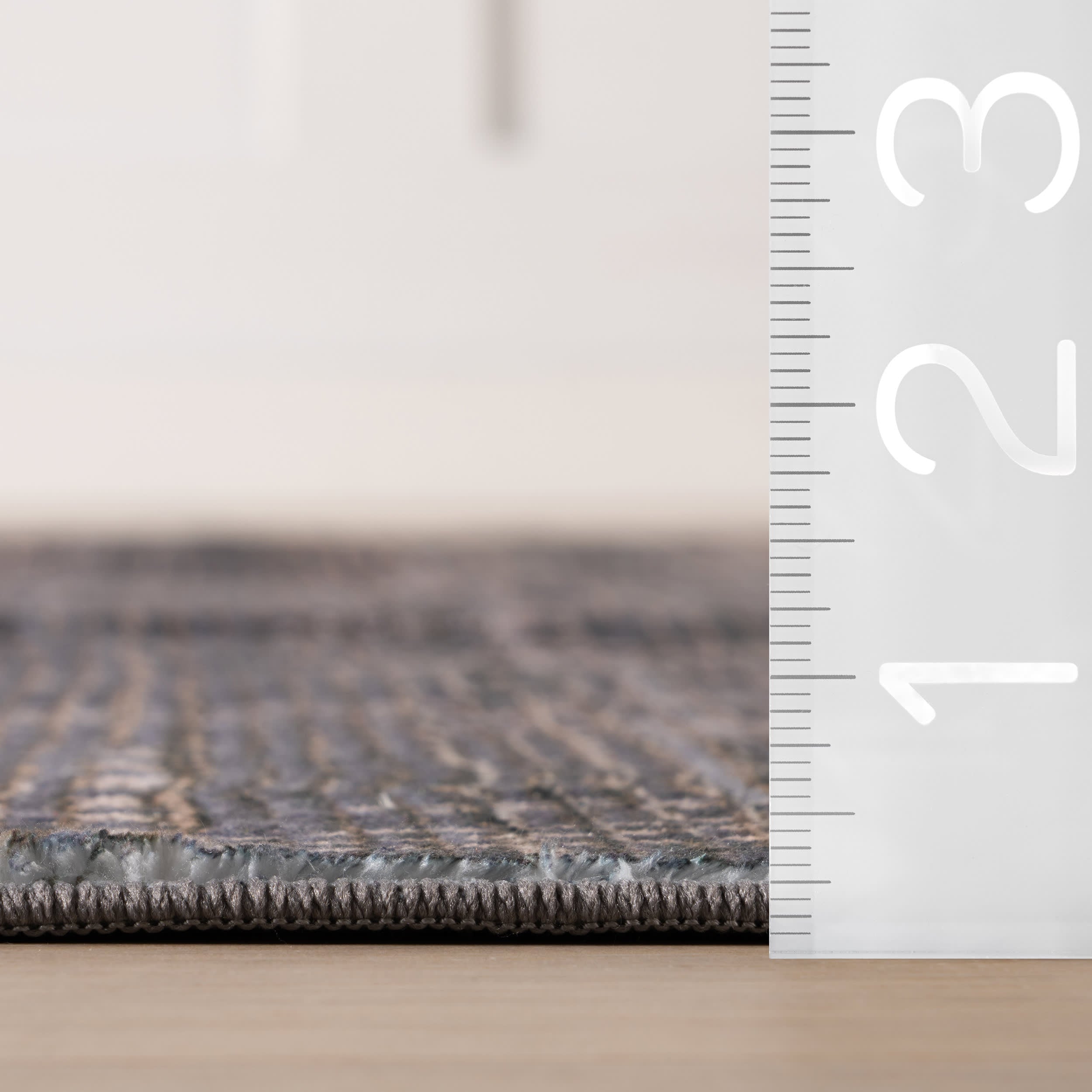 Nevara Abstract Washable Rug | Charcoal