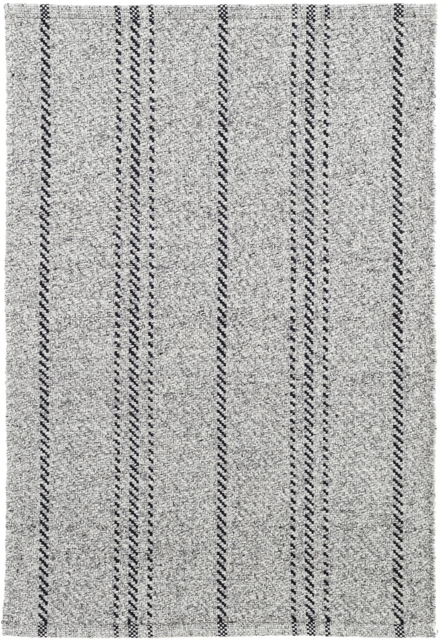 Melange Stripe Handwoven Indoor/Outdoor Rug | Grey/Black
