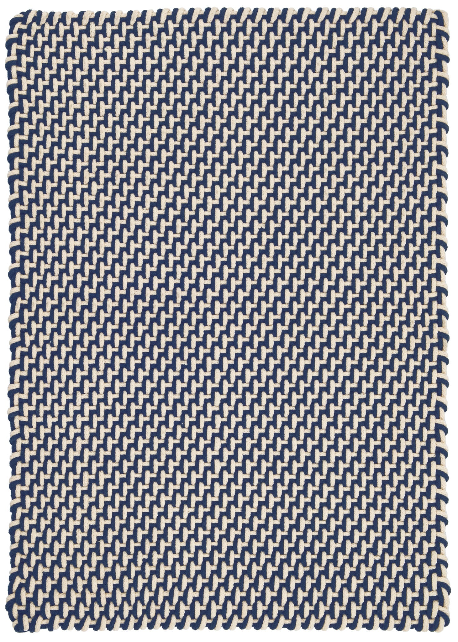 Two-Tone Rope Handwoven Indoor/Outdoor Rug | Navy/Ivory