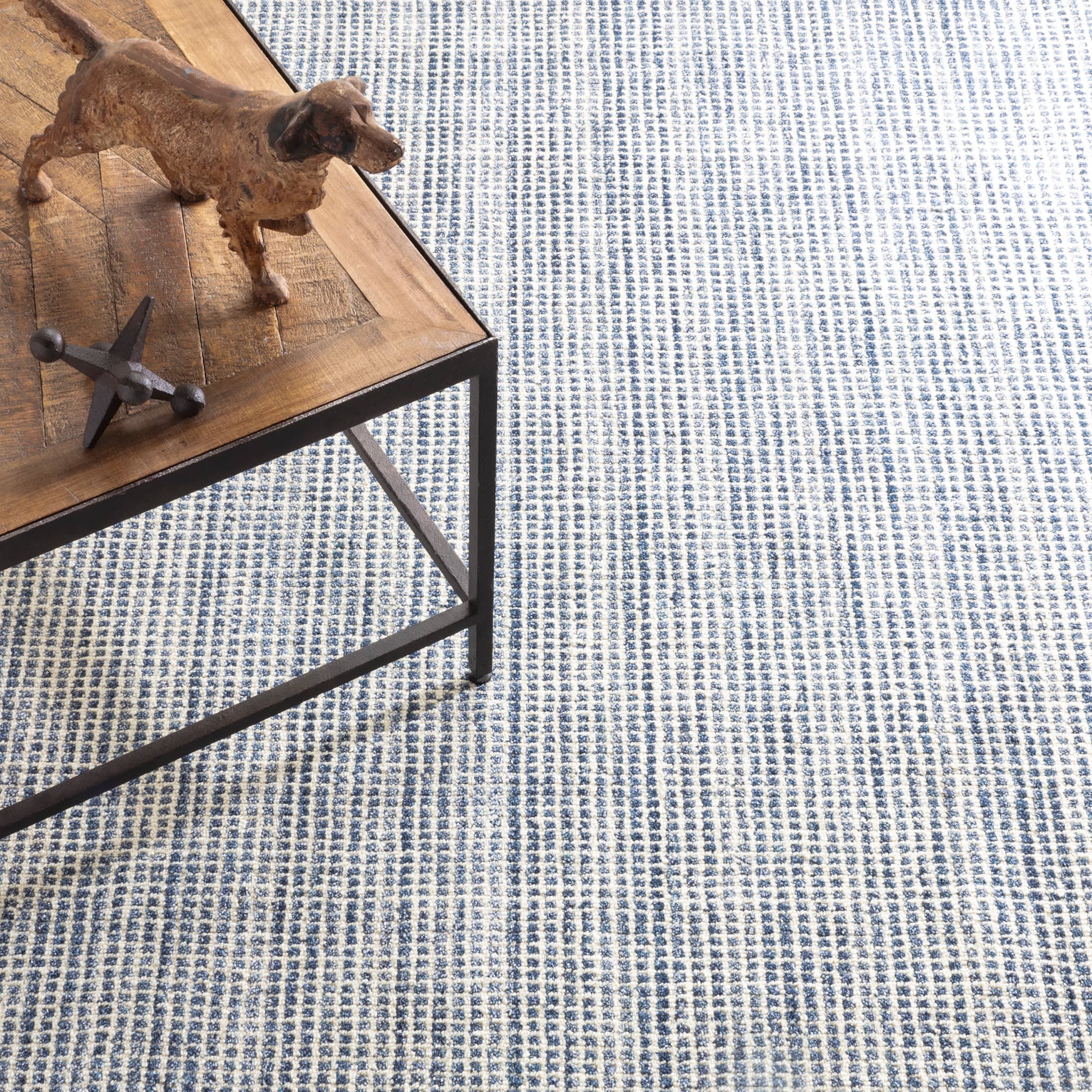 Homer Hand Loom Knotted Wool/Viscose Rug | Blue