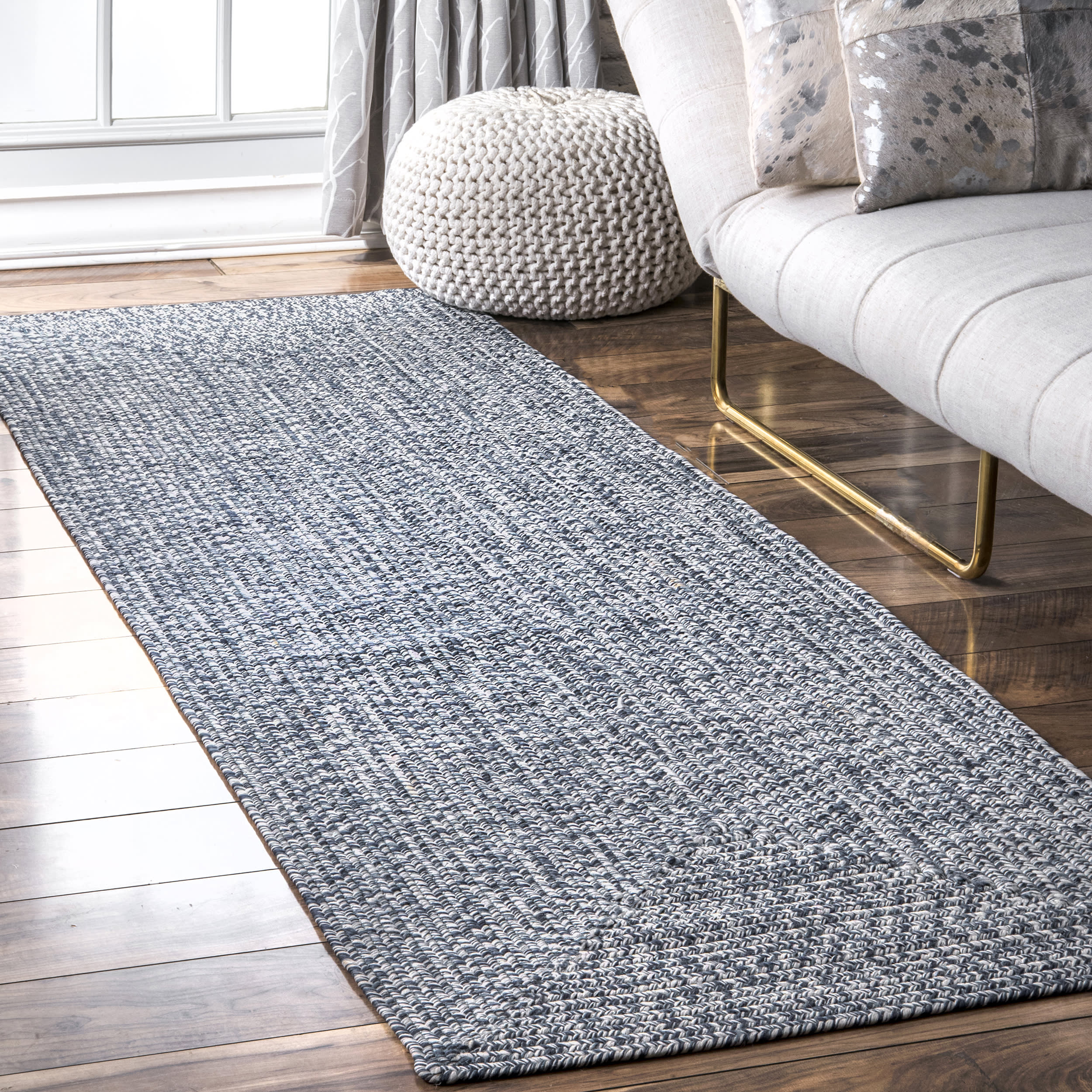 MickeyMack Hand-Braided Indoor/Outdoor Rug Navy