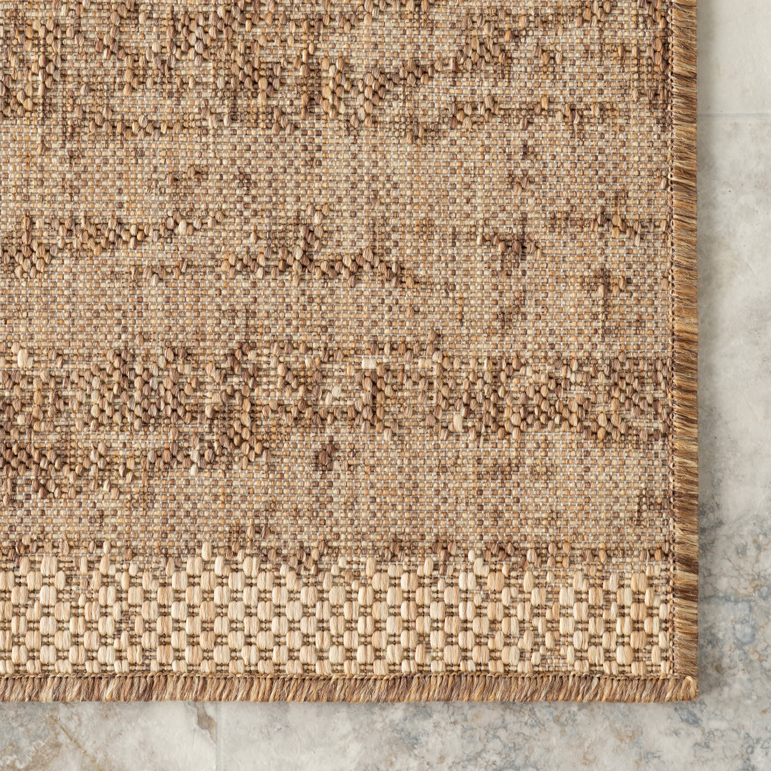 Ophira Abstract Indoor/Outdoor Rug | Light Brown
