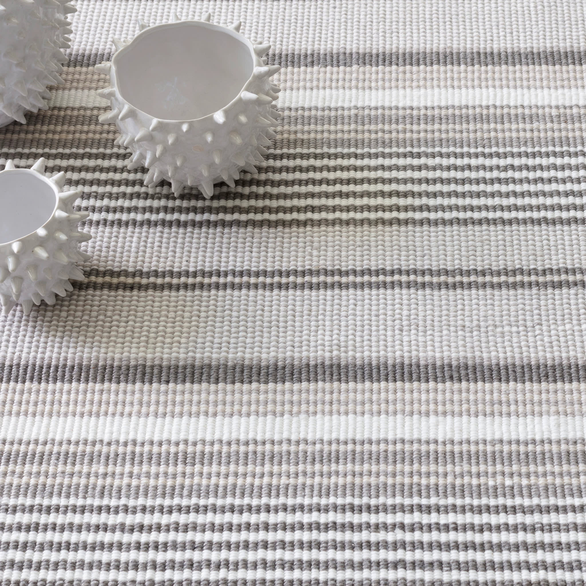 Gradation Ticking Handwoven Indoor/Outdoor Rug | Grey
