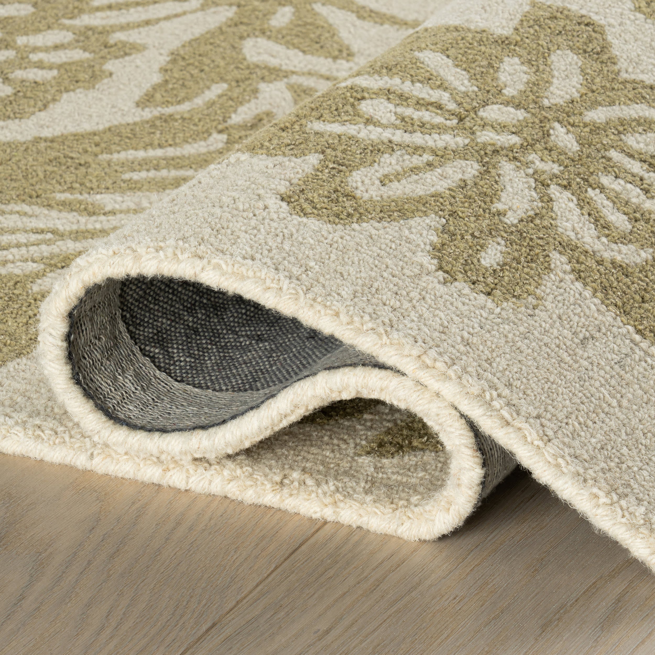 Ayloh Transitional Floral and Paisley Rug | Olive