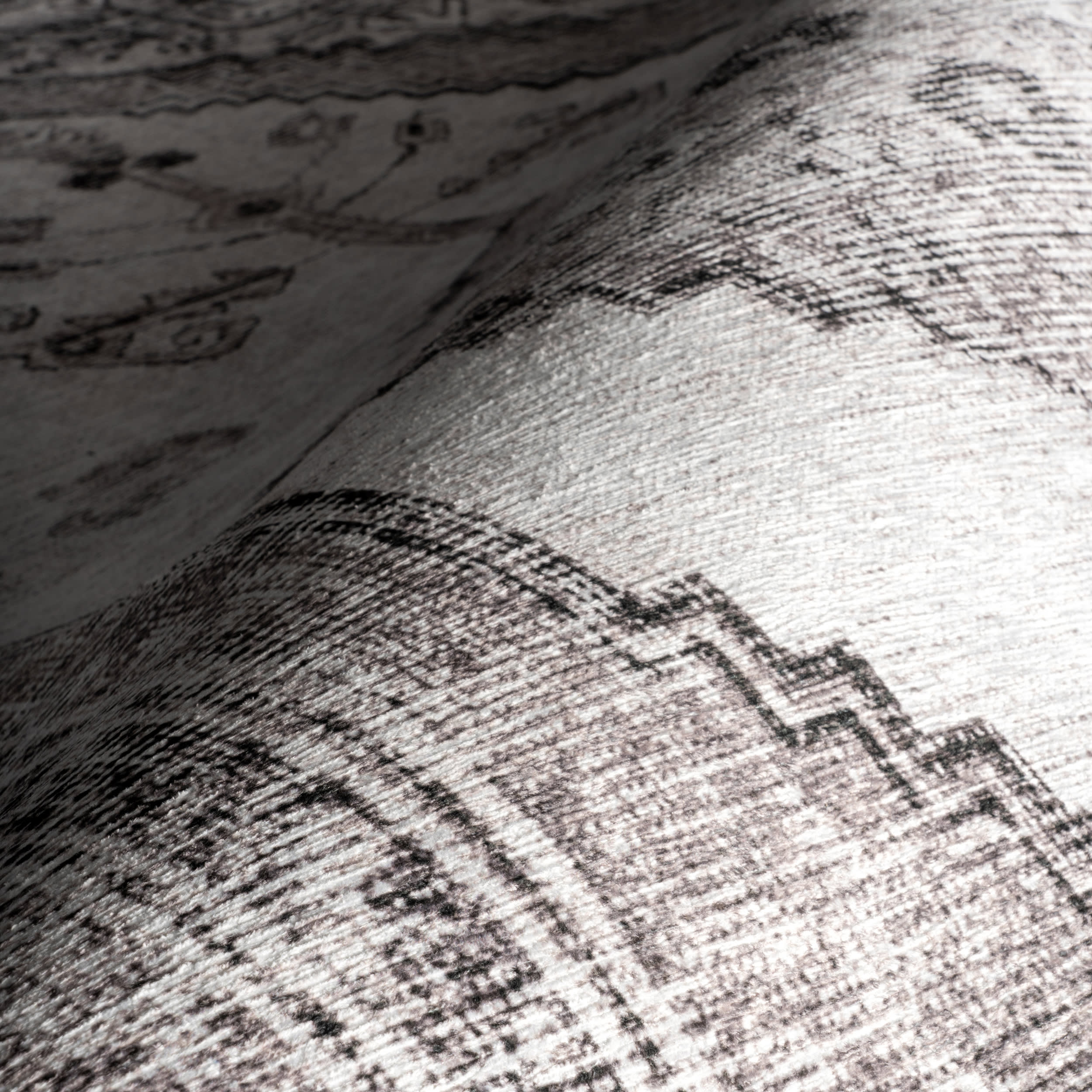 Medallion Spill Proof Washable Rug | Light Grey