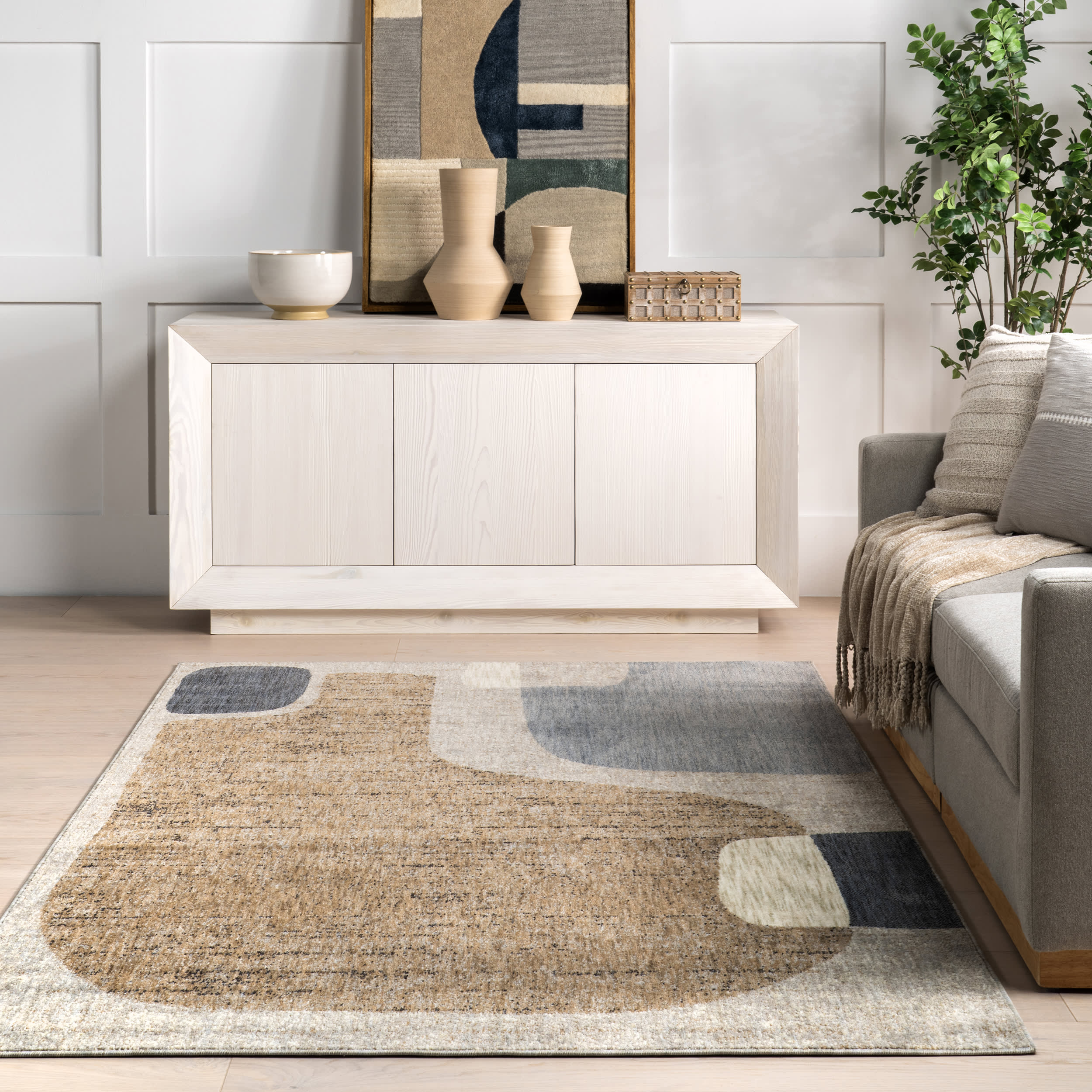 Ryanna Mid-Century Modern Abstract Area Rug | Multicolor