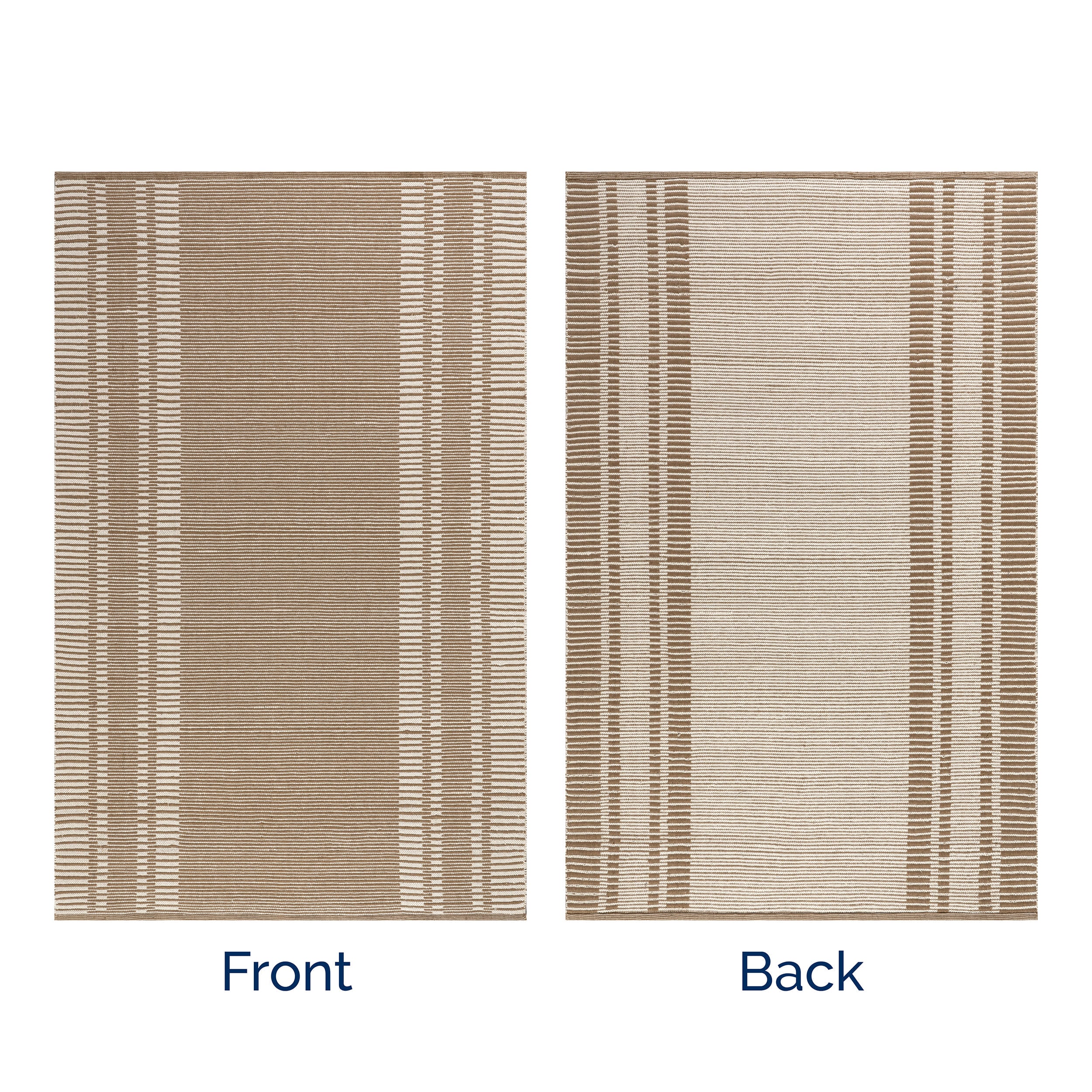 Virgo Striped Reversible Wool Rug | Natural
