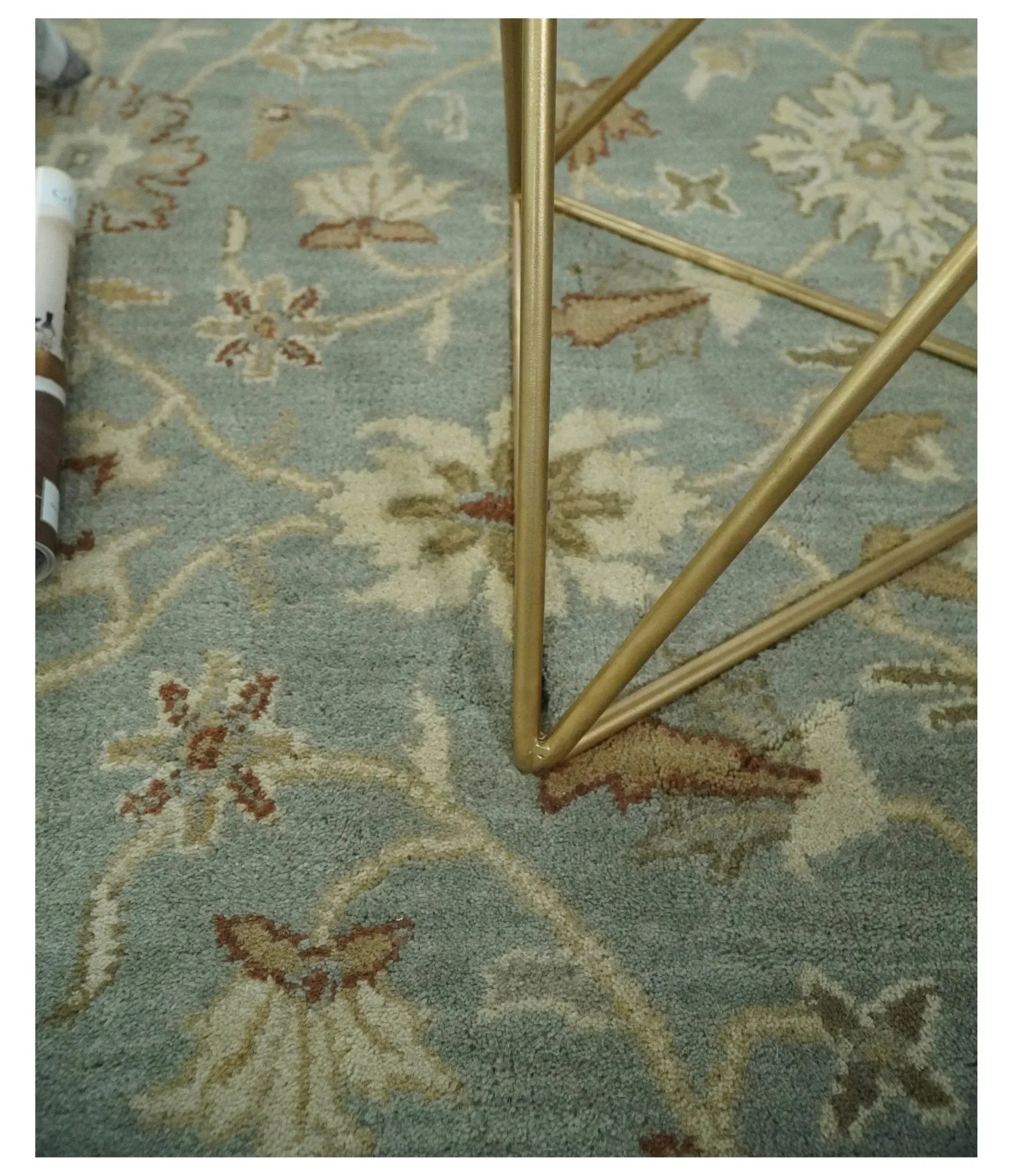 5x8 and 8x10 Blue and Beige Handmade Classic Vintage Design Wool Area Rug | TRDCP117TUF - The Mayfair Hall