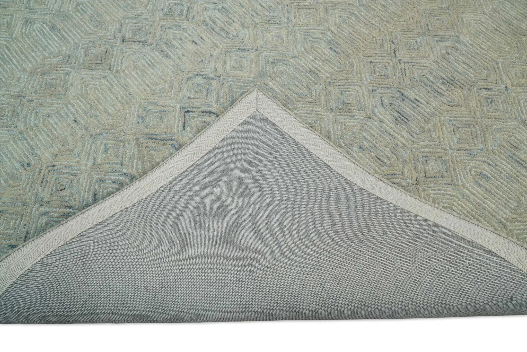 5x8 and 8x10 Hand Made Woolen Modern Camel and Blue Area Rug | EVE004 - The Mayfair Hall