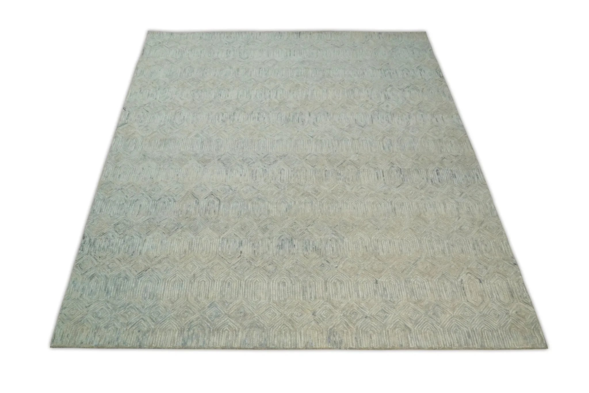 5x8 and 8x10 Hand Made Woolen Modern Camel and Blue Area Rug | EVE004 - The Mayfair Hall