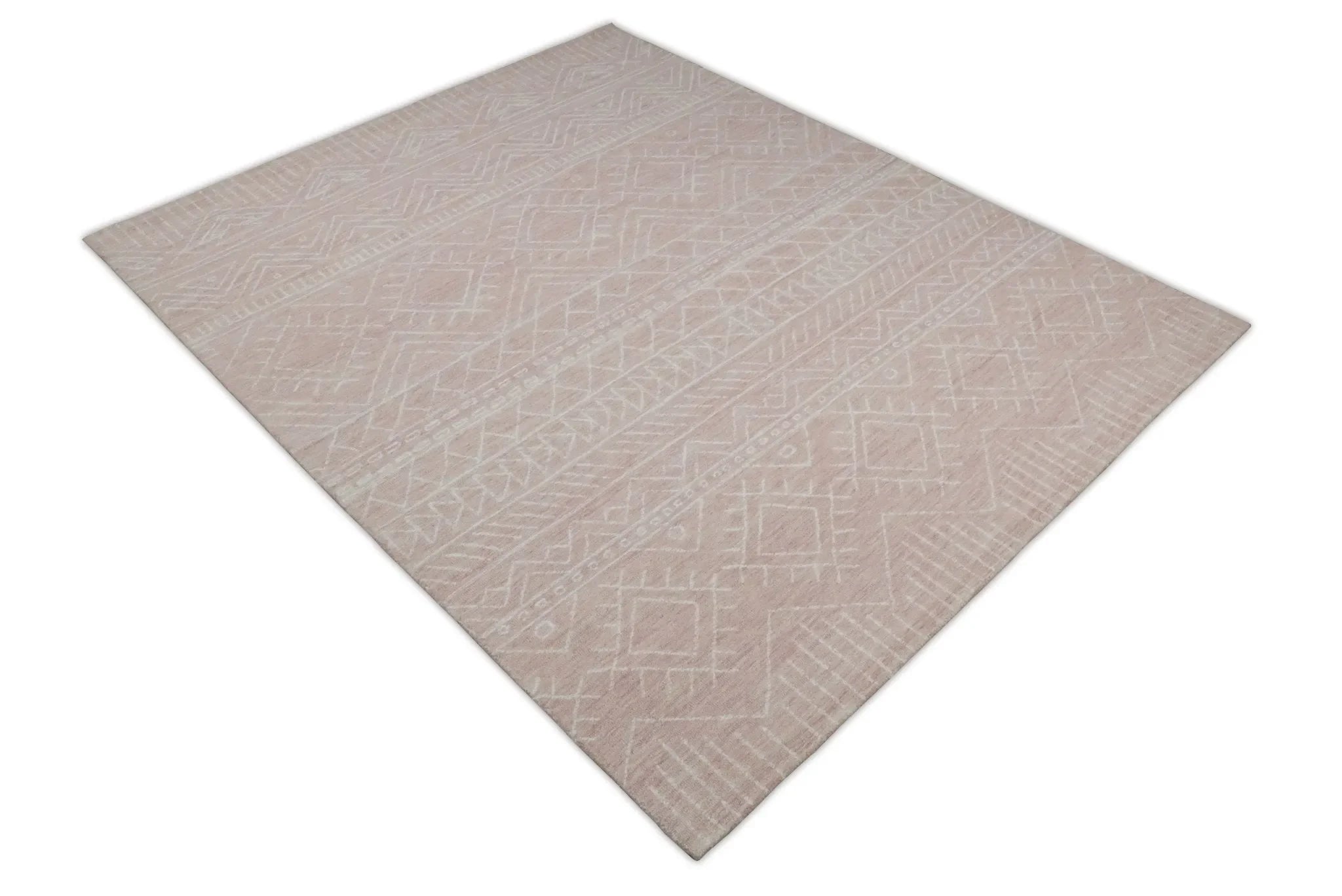 5x8 and 8x10 Hand Made Woolen Modern Pink Area Rug | AZT001 - The Mayfair Hall