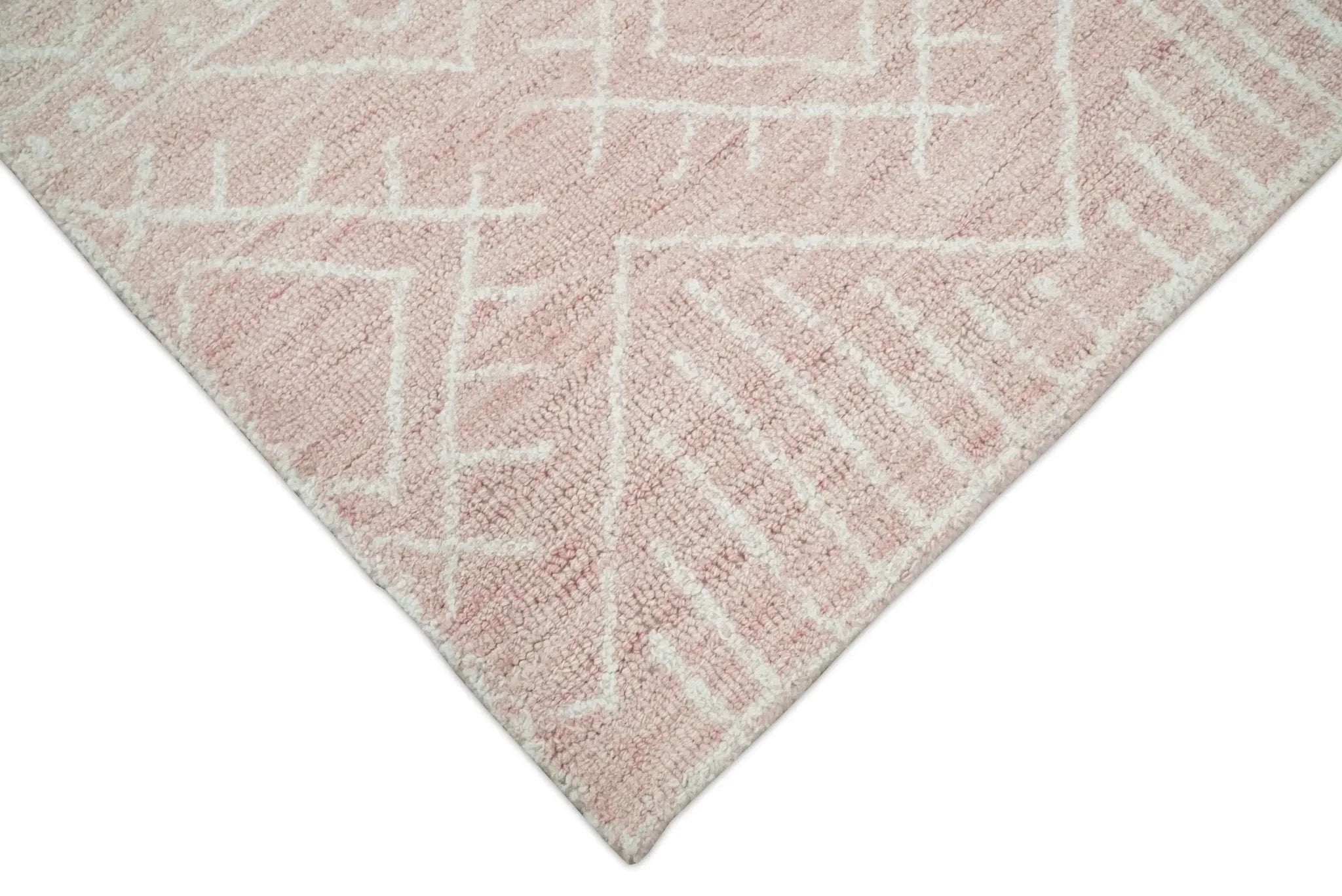 5x8 and 8x10 Hand Made Woolen Modern Pink Area Rug | AZT001 - The Mayfair Hall
