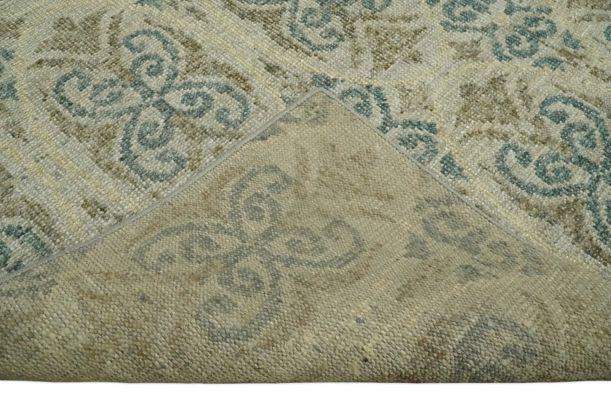 5x8 Hand Knotted Beige, Blue and Camel Modern Persian Style Contemporary Bamboo Silk Area Rug | OP71 - The Mayfair Hall