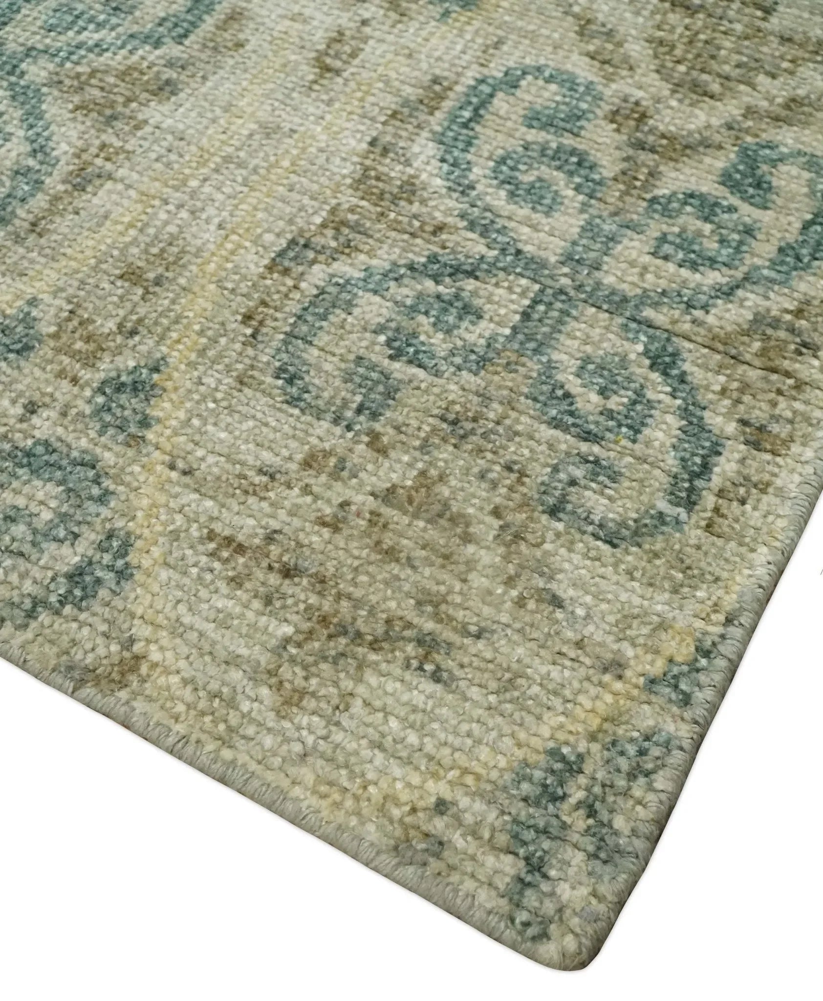 5x8 Hand Knotted Beige, Blue and Camel Modern Persian Style Contemporary Bamboo Silk Area Rug | OP71 - The Mayfair Hall
