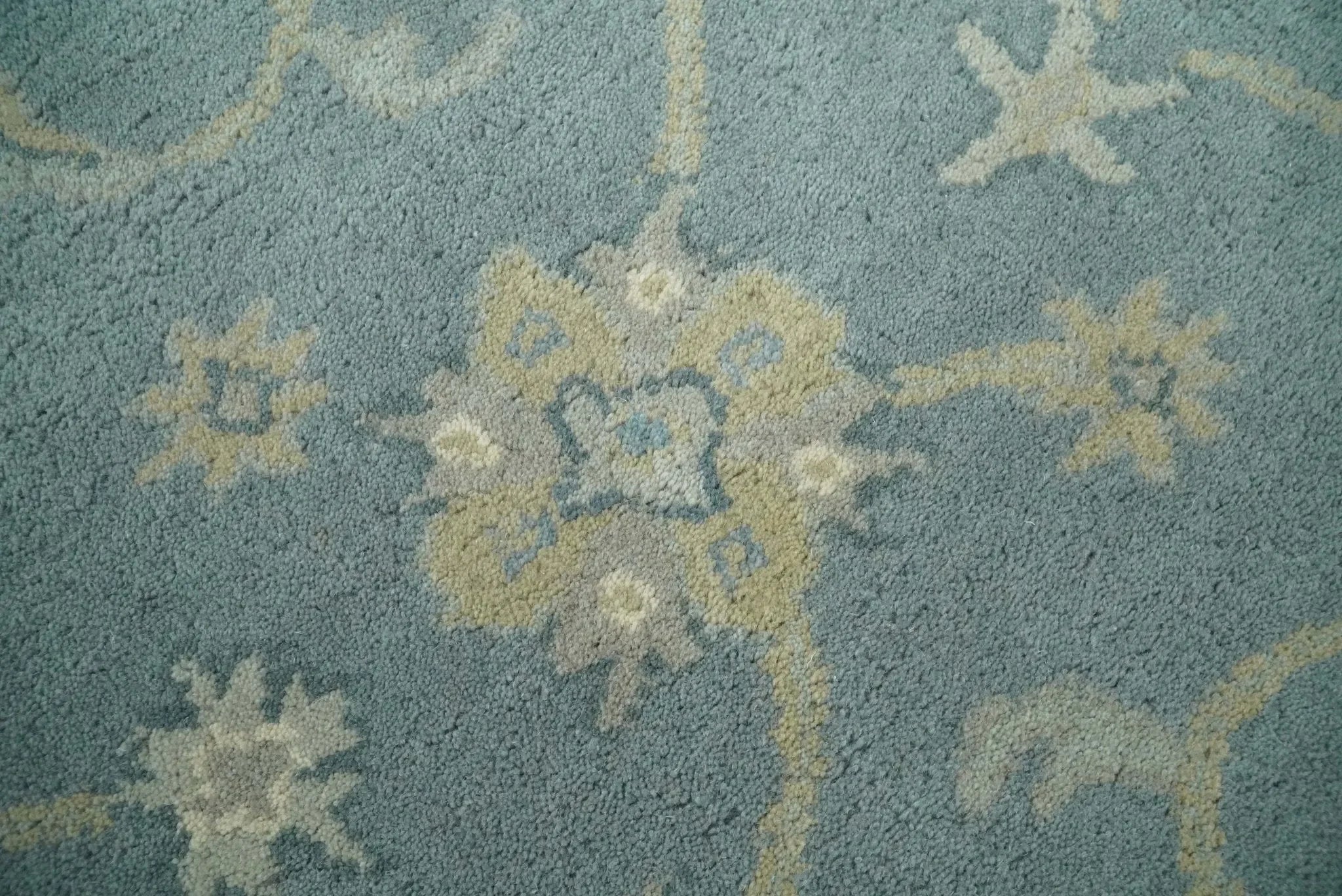 5x8 and 9x12 Handmade Classic Vintage Design Blue and Silver Wool Area Rug | TRDCP12158 - The Mayfair Hall