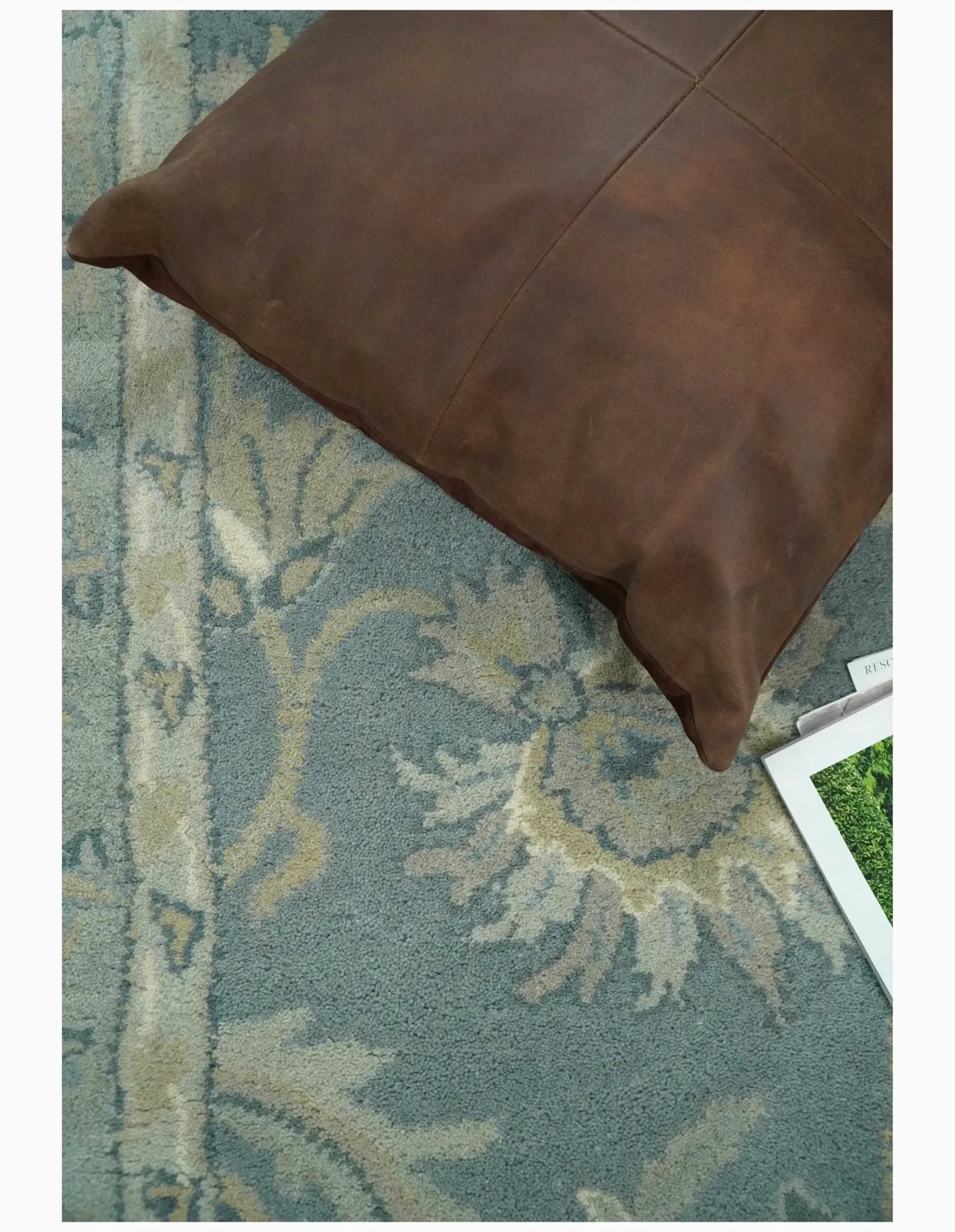 5x8 and 9x12 Handmade Classic Vintage Design Blue and Silver Wool Area Rug | TRDCP12158 - The Mayfair Hall