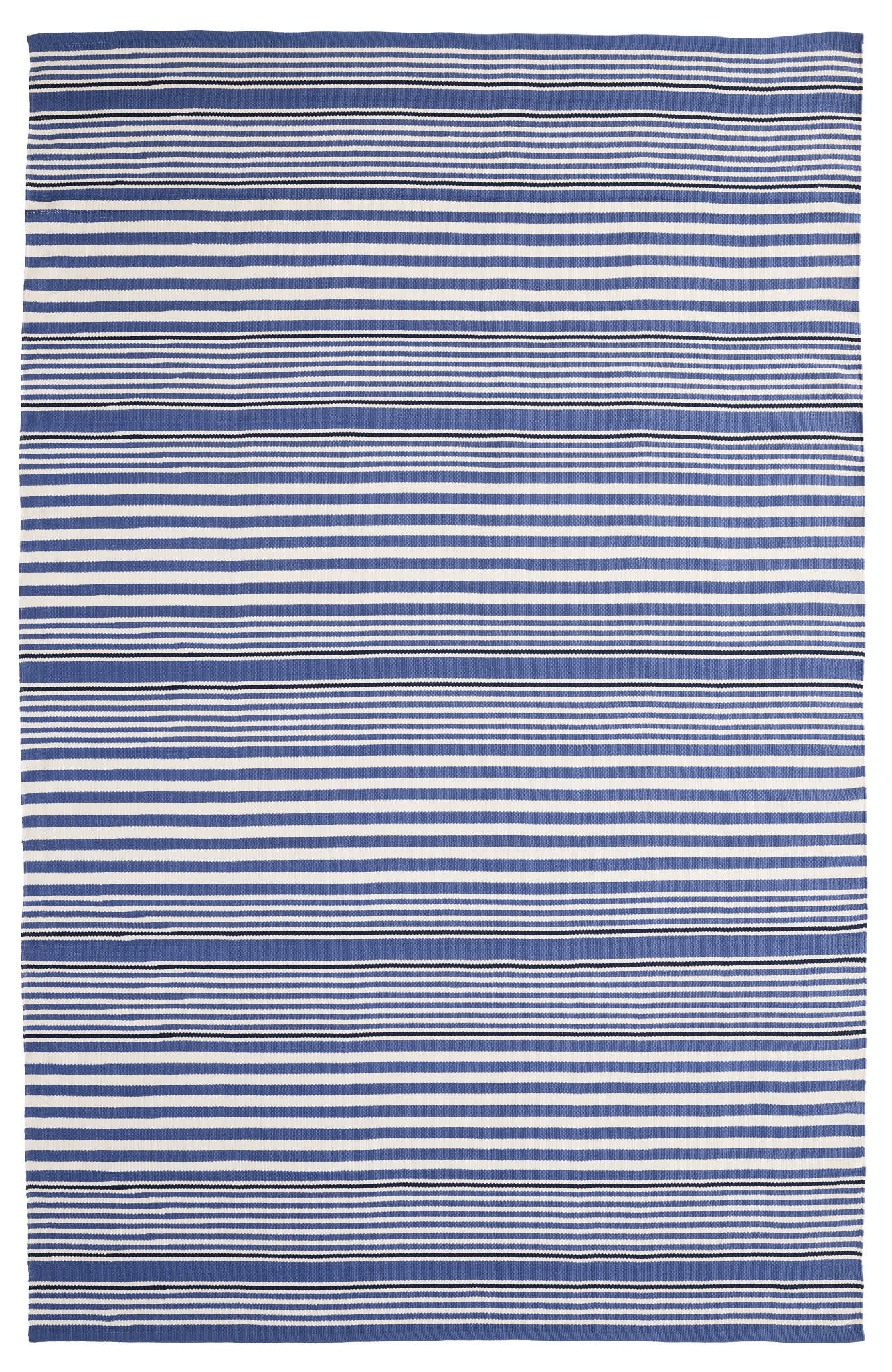 Rugby Stripe Handwoven Indoor/Outdoor Rug | Denim