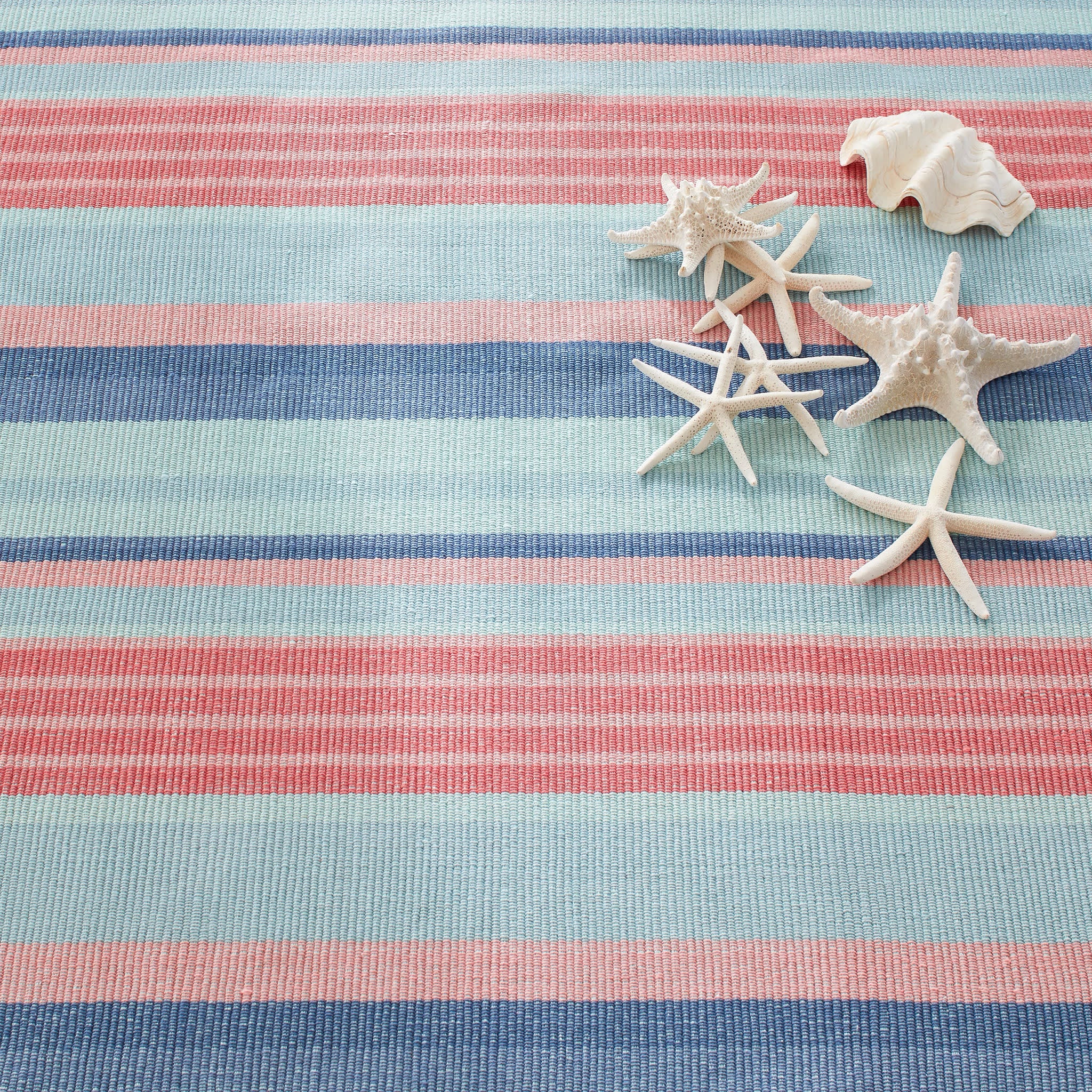 Aruba Stripe Handwoven Cotton Rug | Multi