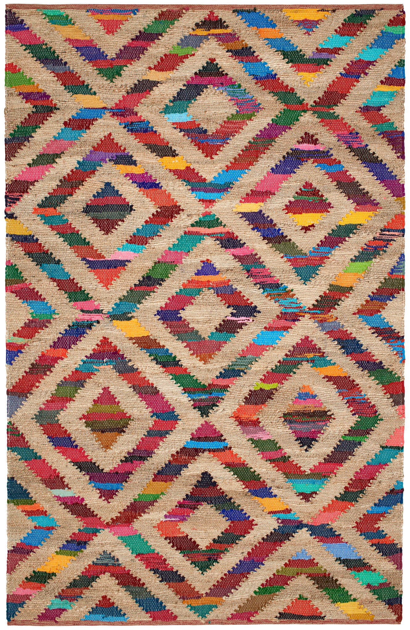 Tetra Chindi Handwoven Jute Rug | Multi