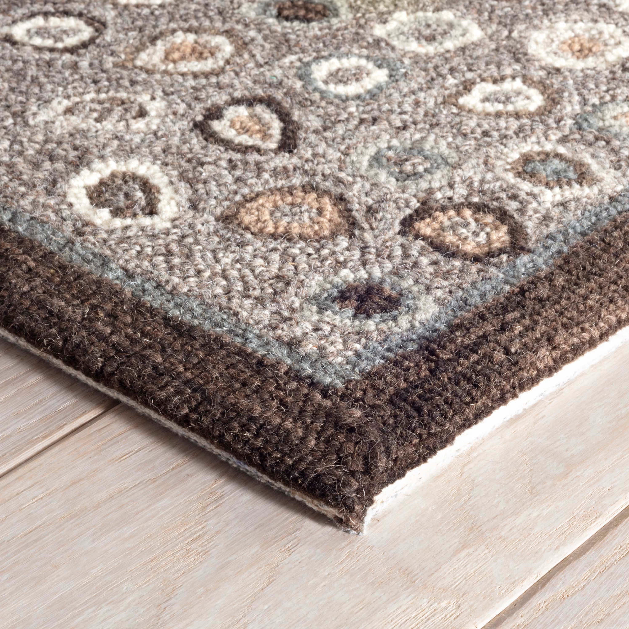 Cat's Paw Hand Micro Hooked Wool Rug | Grey