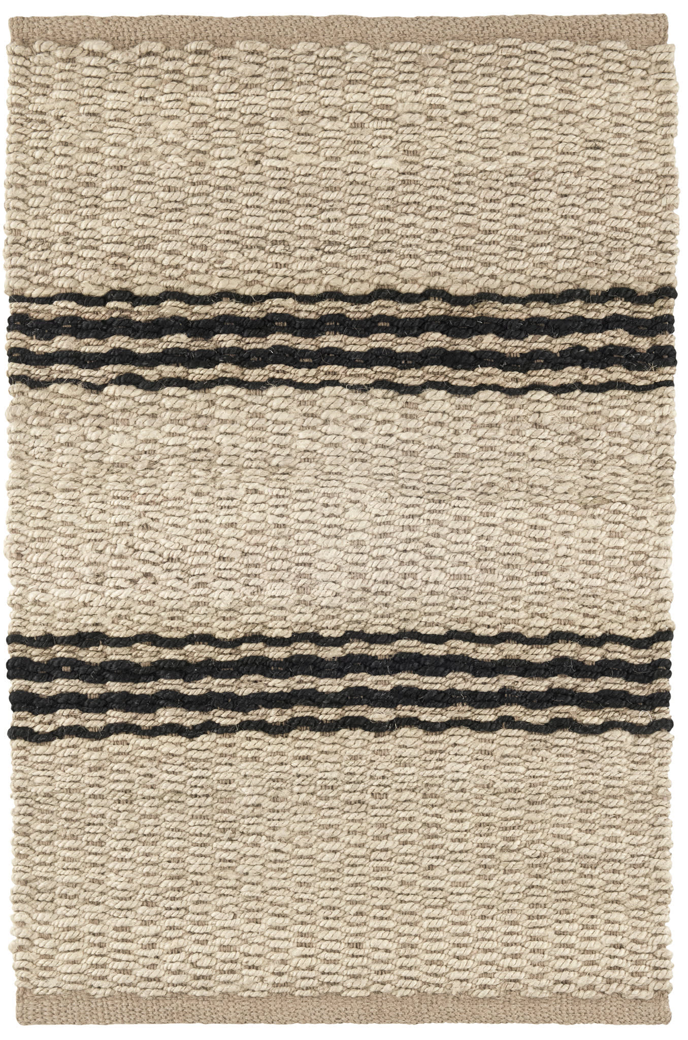Jute Ticking Handwoven Jute Rug | Black