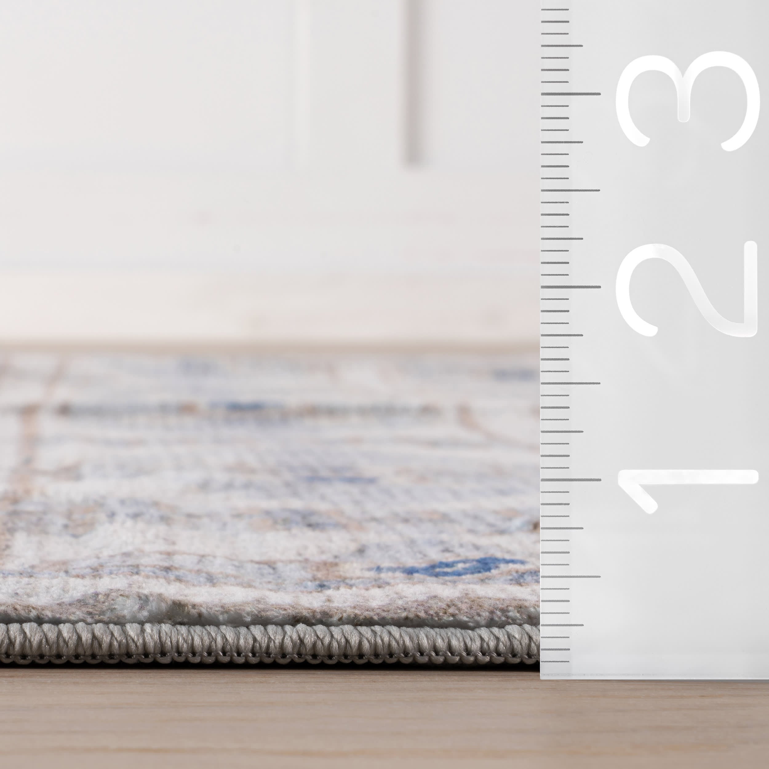 Drusilae Abstract Washable Rug | Light Blue