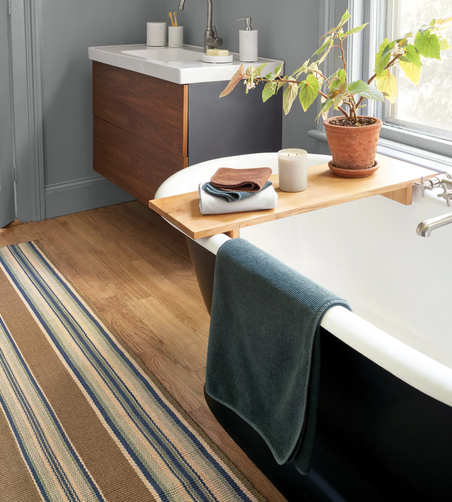 Heron Stripe Handwoven Indoor/Outdoor Rug | Blue