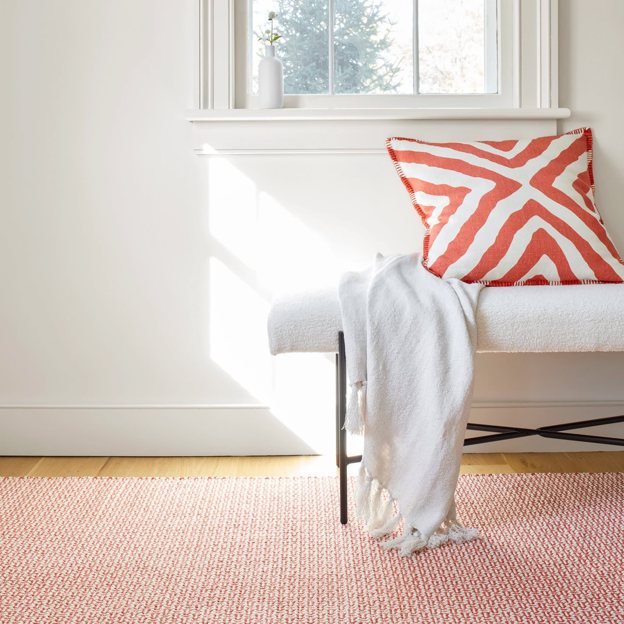 Miss Muffet Handwoven Cotton Rug | Paprika