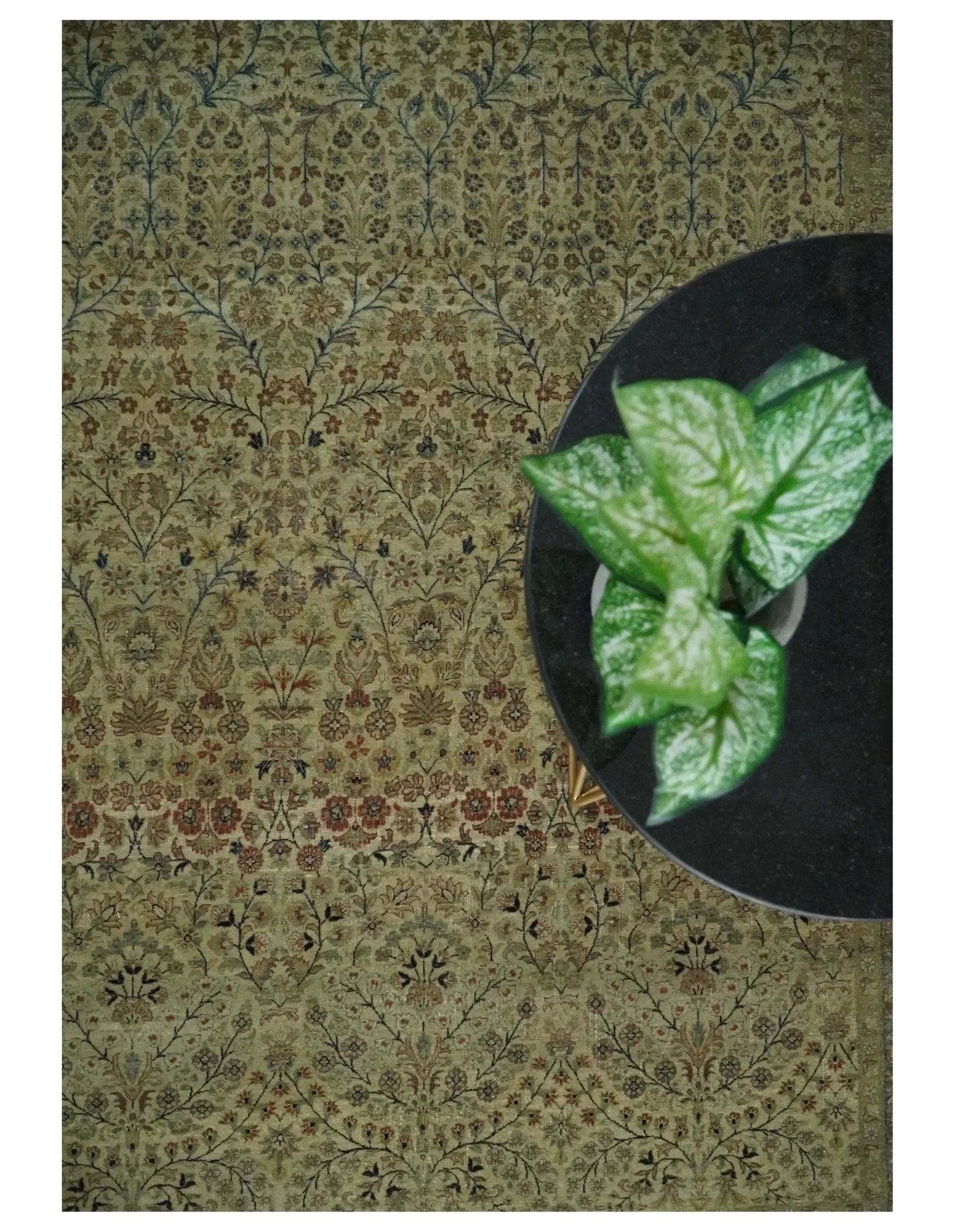 8x10 and 9x12 Vintage Brown Antique Persian Tabriz Fine Hand Knotted Wool Area Rug | TRD421 - The Mayfair Hall