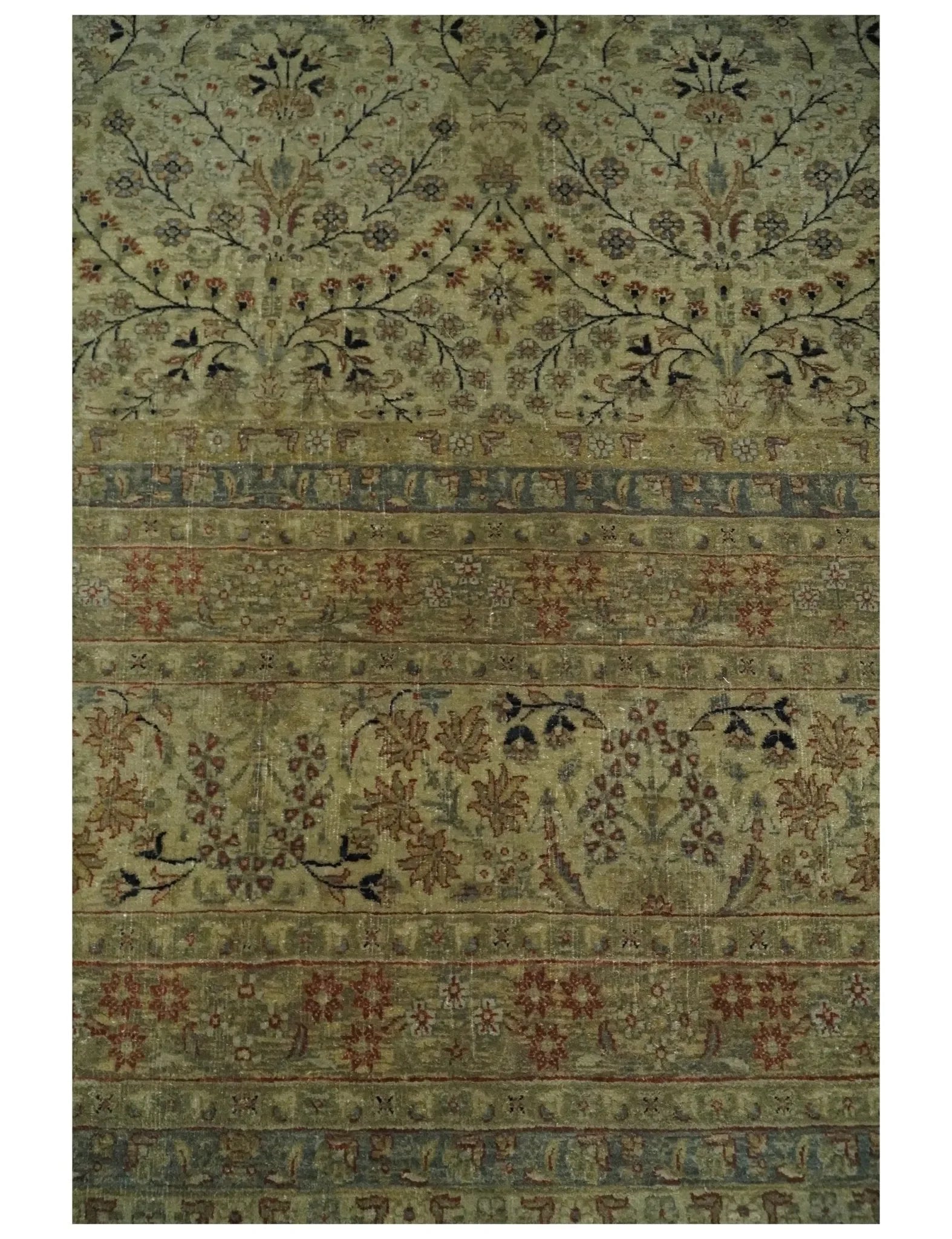 8x10 and 9x12 Vintage Brown Antique Persian Tabriz Fine Hand Knotted Wool Area Rug | TRD421 - The Mayfair Hall