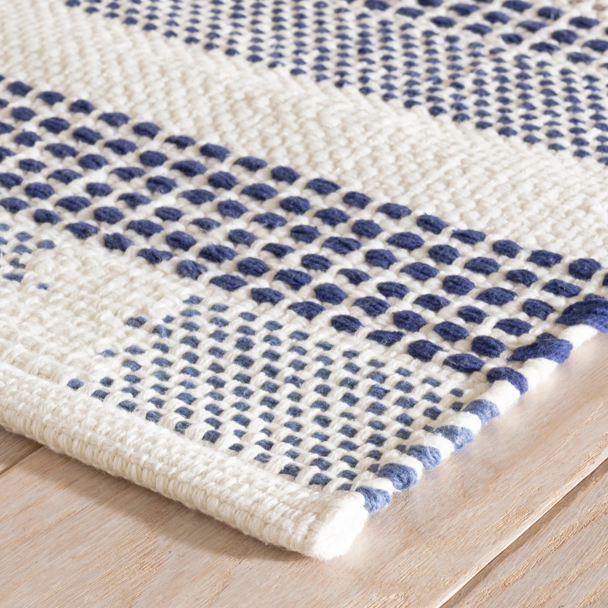 Tread Lightly Handwoven Cotton Rug | Navy