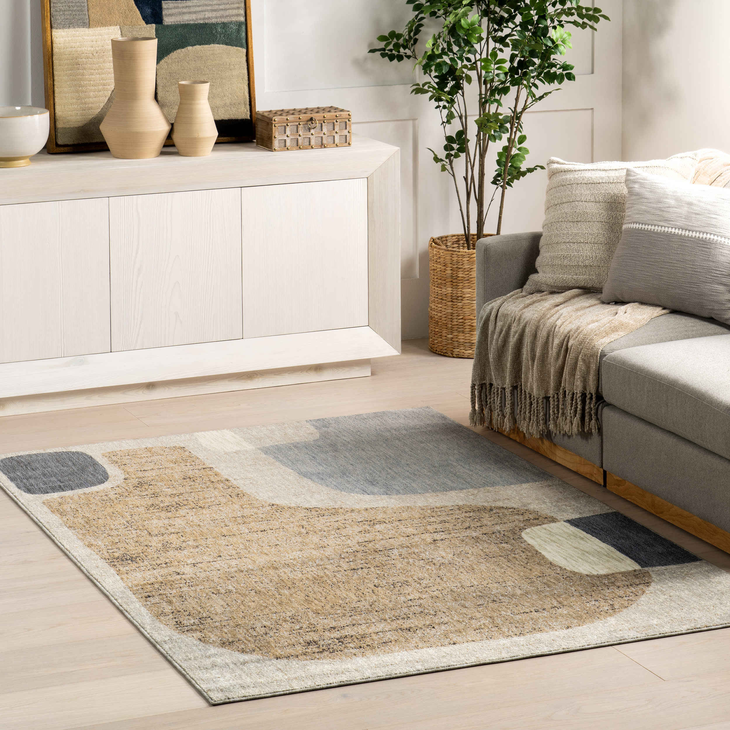 Ryanna Mid-Century Modern Abstract Area Rug | Multicolor