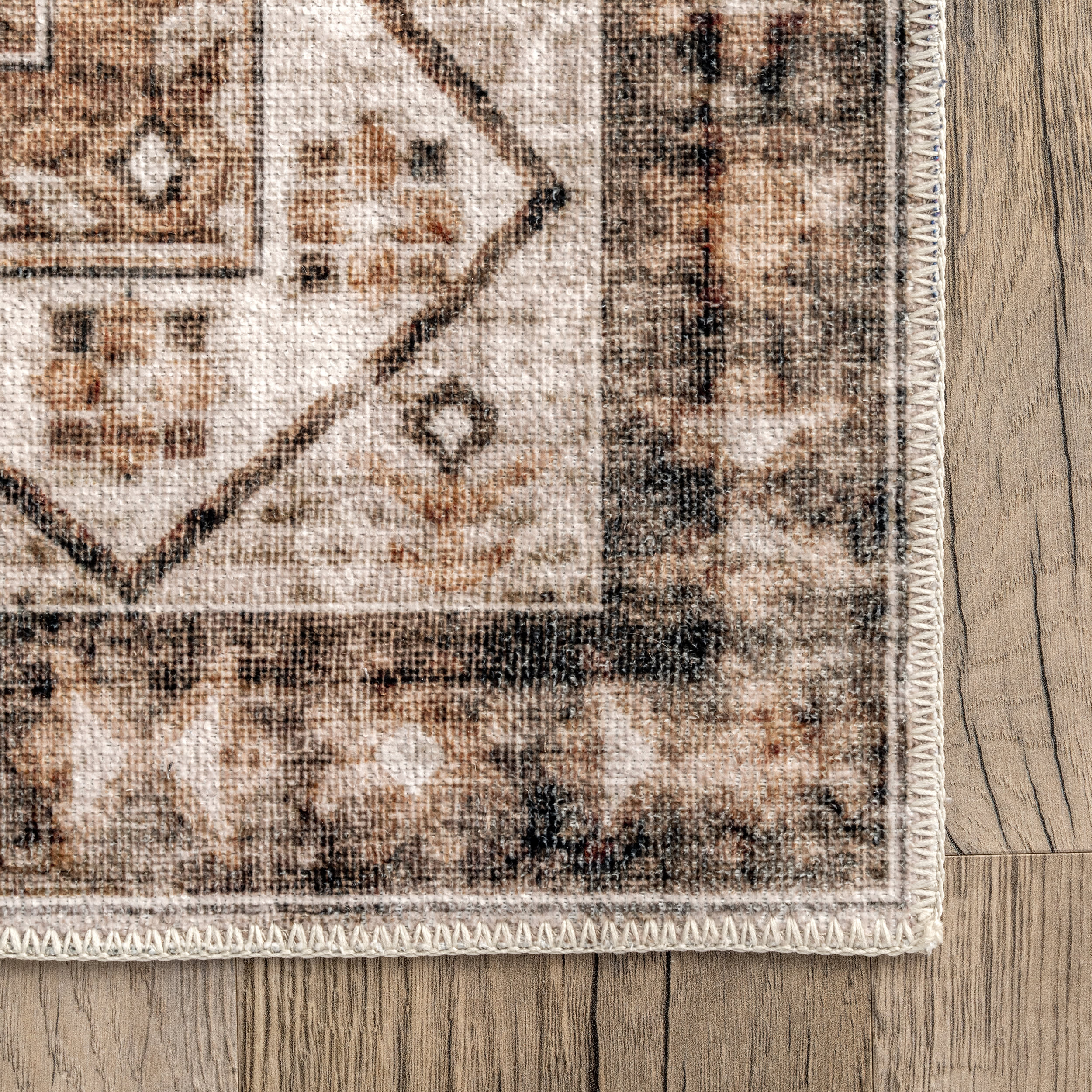 Jessamine Spill Proof Washable Geometric Rug | Beige