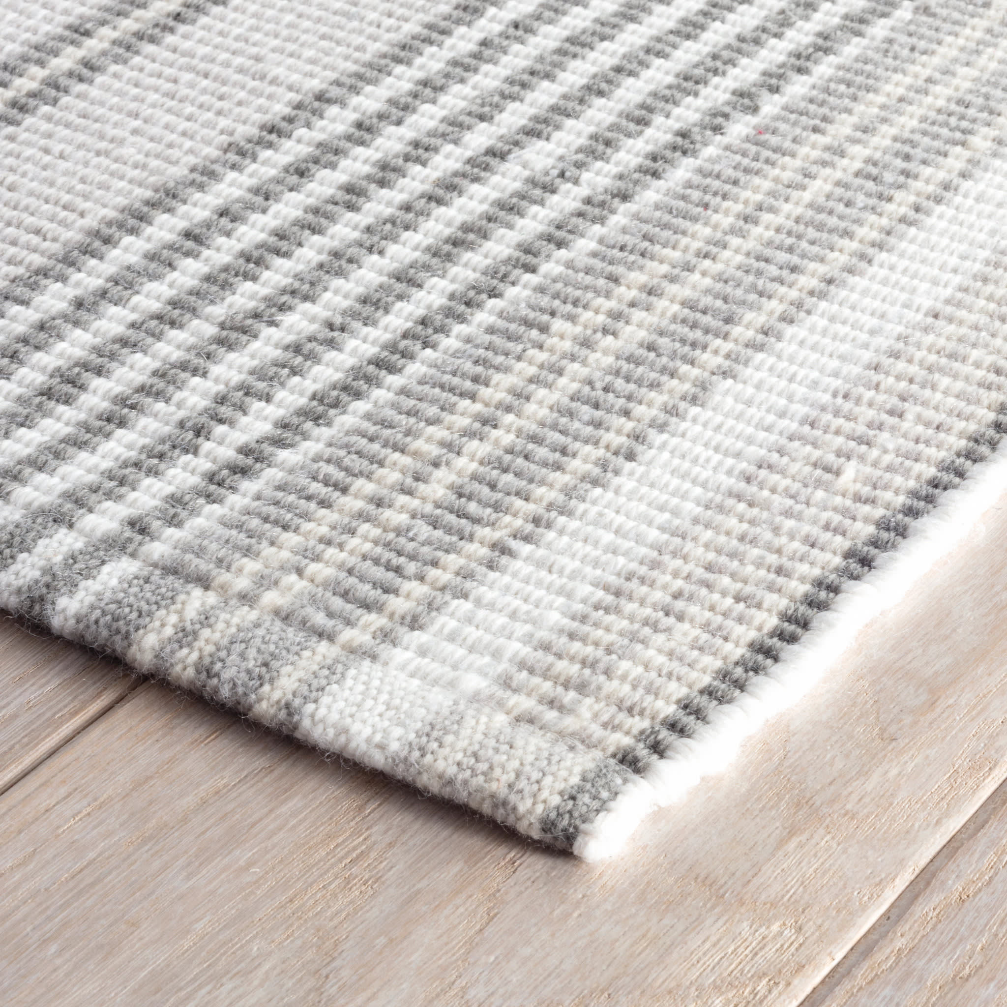 Gradation Ticking Handwoven Indoor/Outdoor Rug | Grey