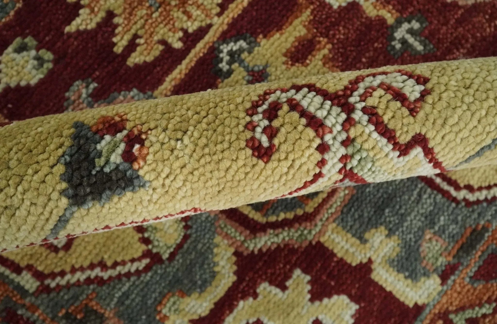 9x12 Hand Knotted Red and Gray Traditional Persian Heriz Serapi Wool Rug | TRDCP952 - The Mayfair Hall