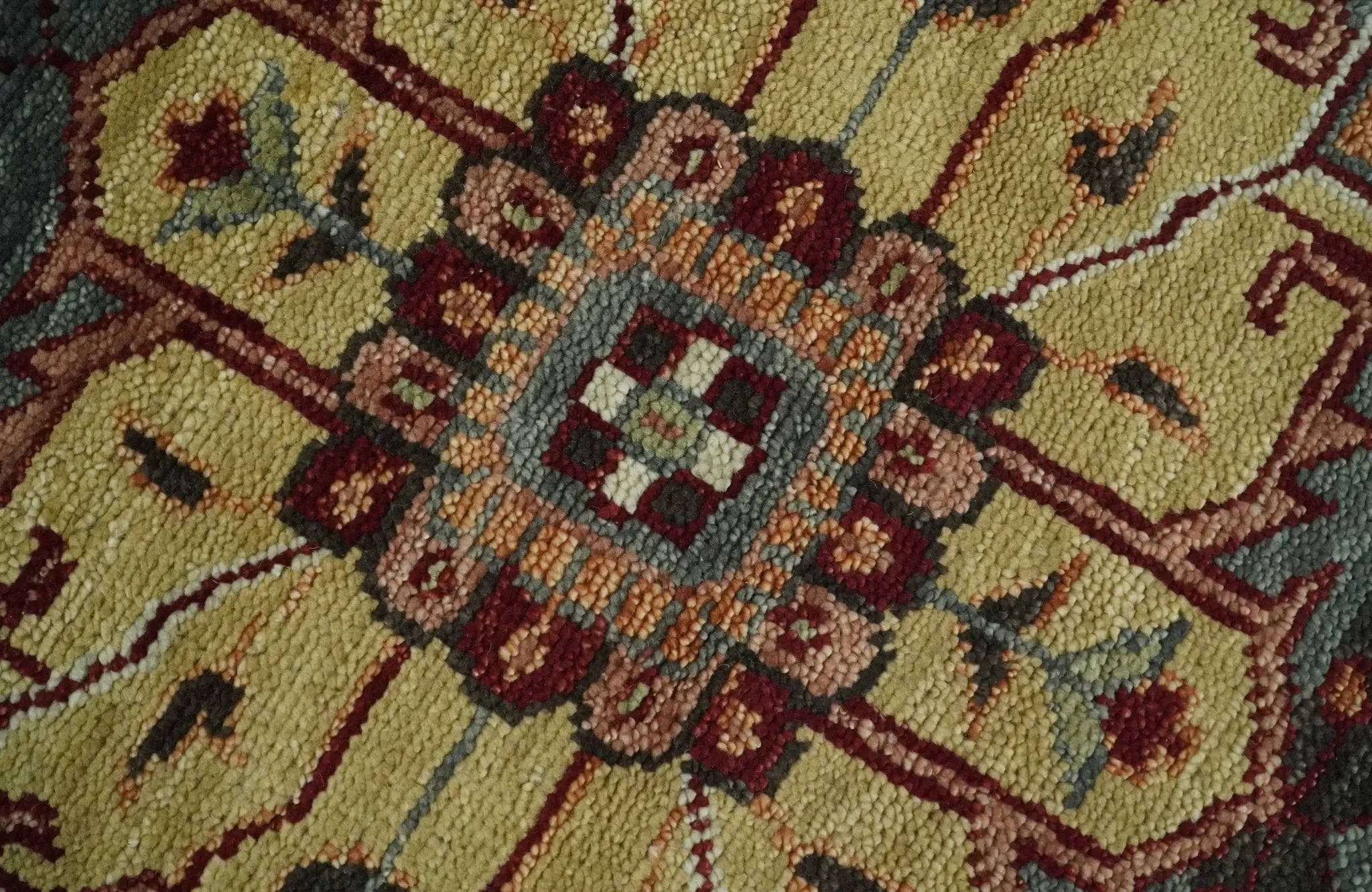 9x12 Hand Knotted Red and Gray Traditional Persian Heriz Serapi Wool Rug | TRDCP952 - The Mayfair Hall