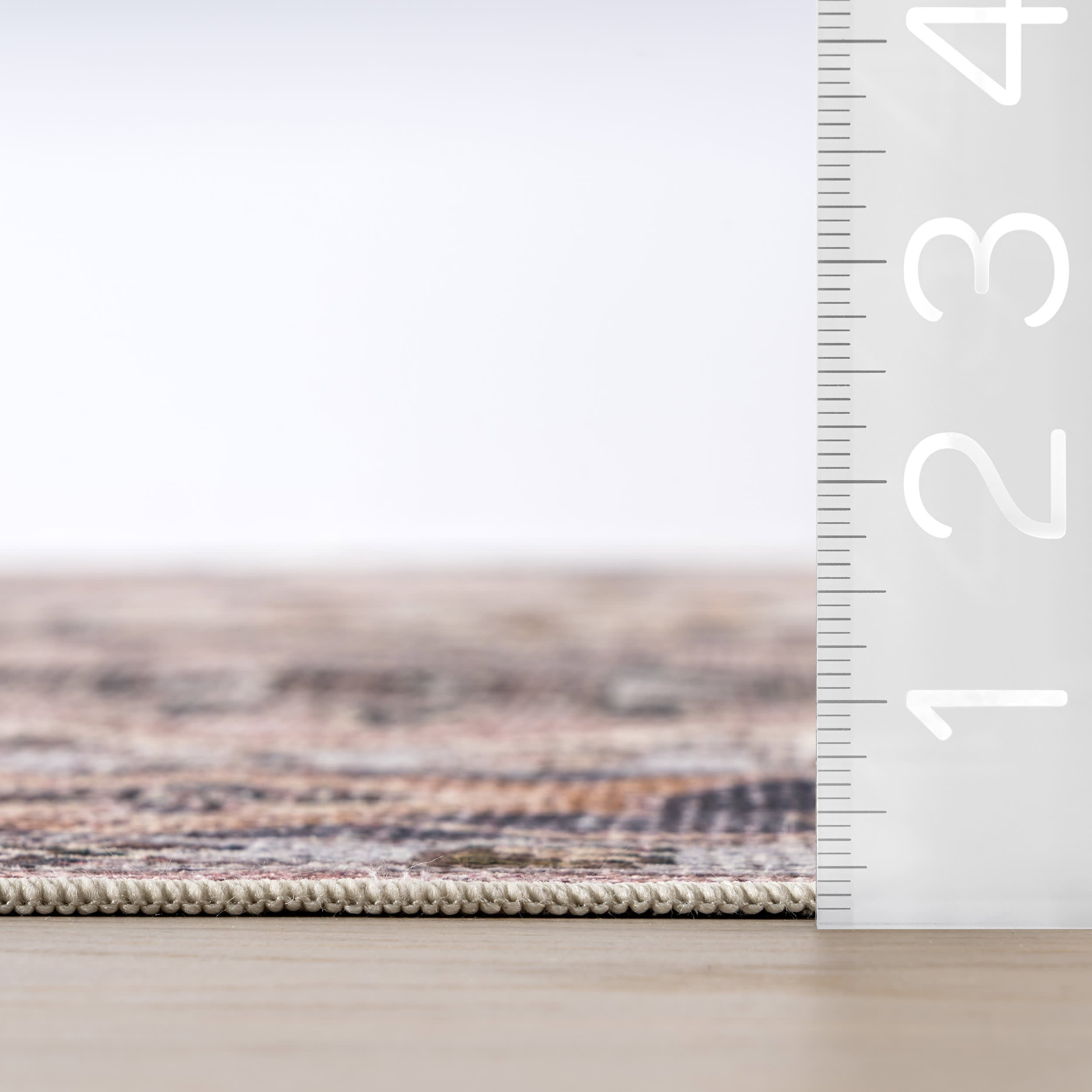 Jewel Medallion Spill Proof Washable Rug | Light Pink