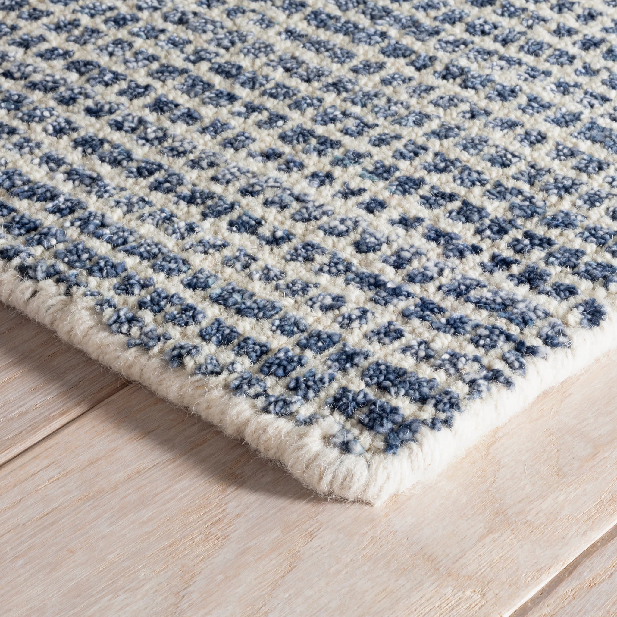 Homer Hand Loom Knotted Wool/Viscose Rug | Blue