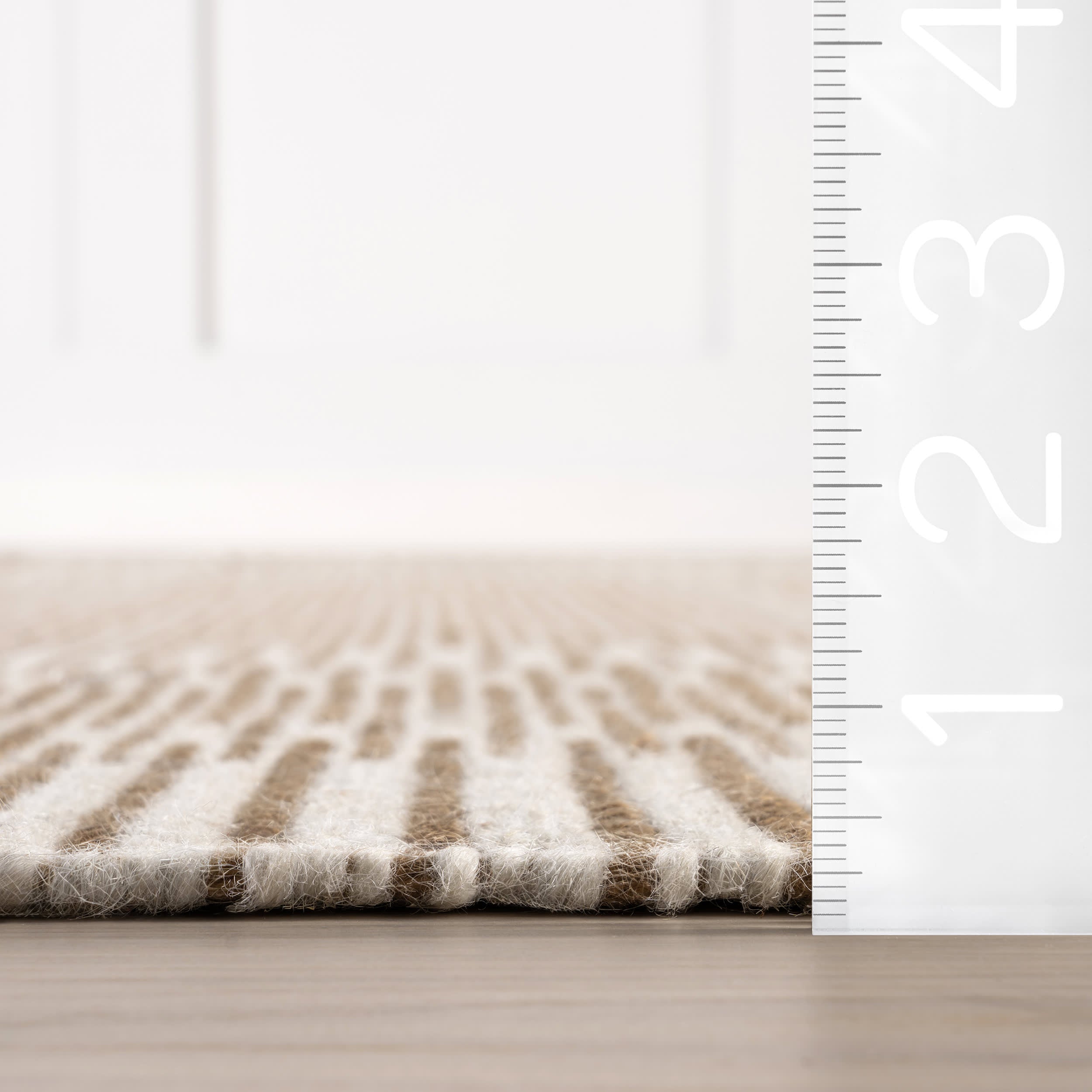 Virgo Striped Reversible Wool Rug | Natural