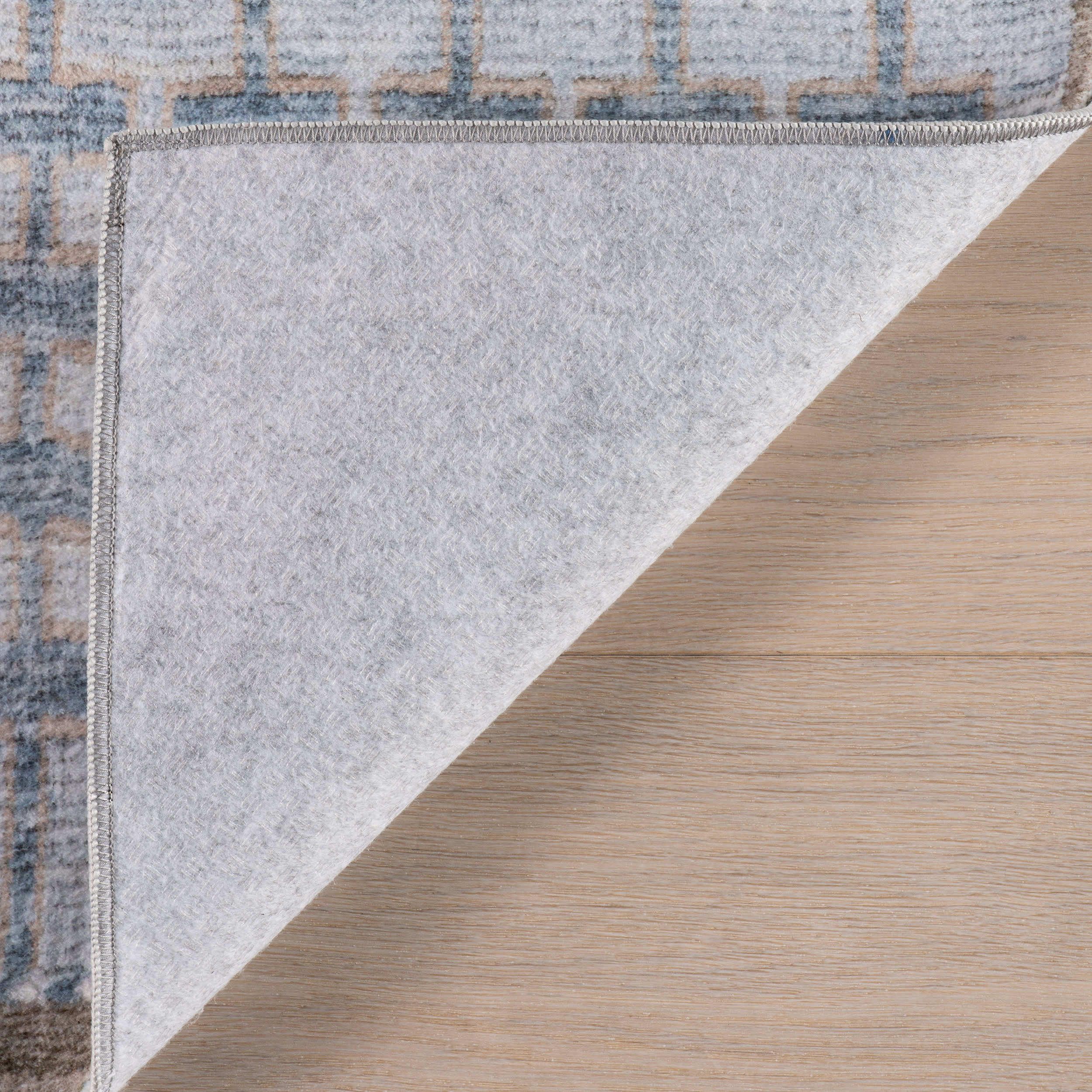 Drusilae Abstract Washable Rug | Light Blue