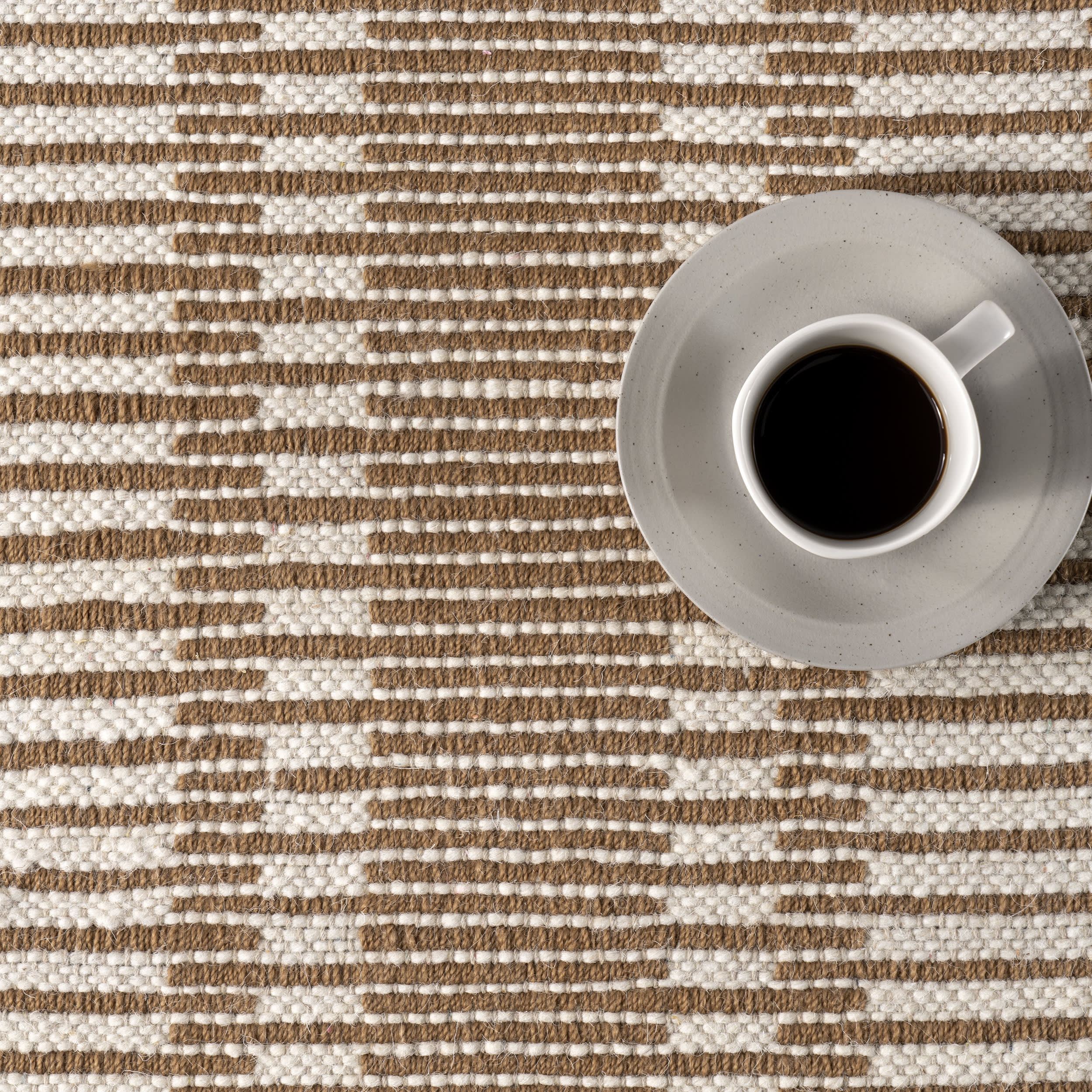 Virgo Striped Reversible Wool Rug | Natural
