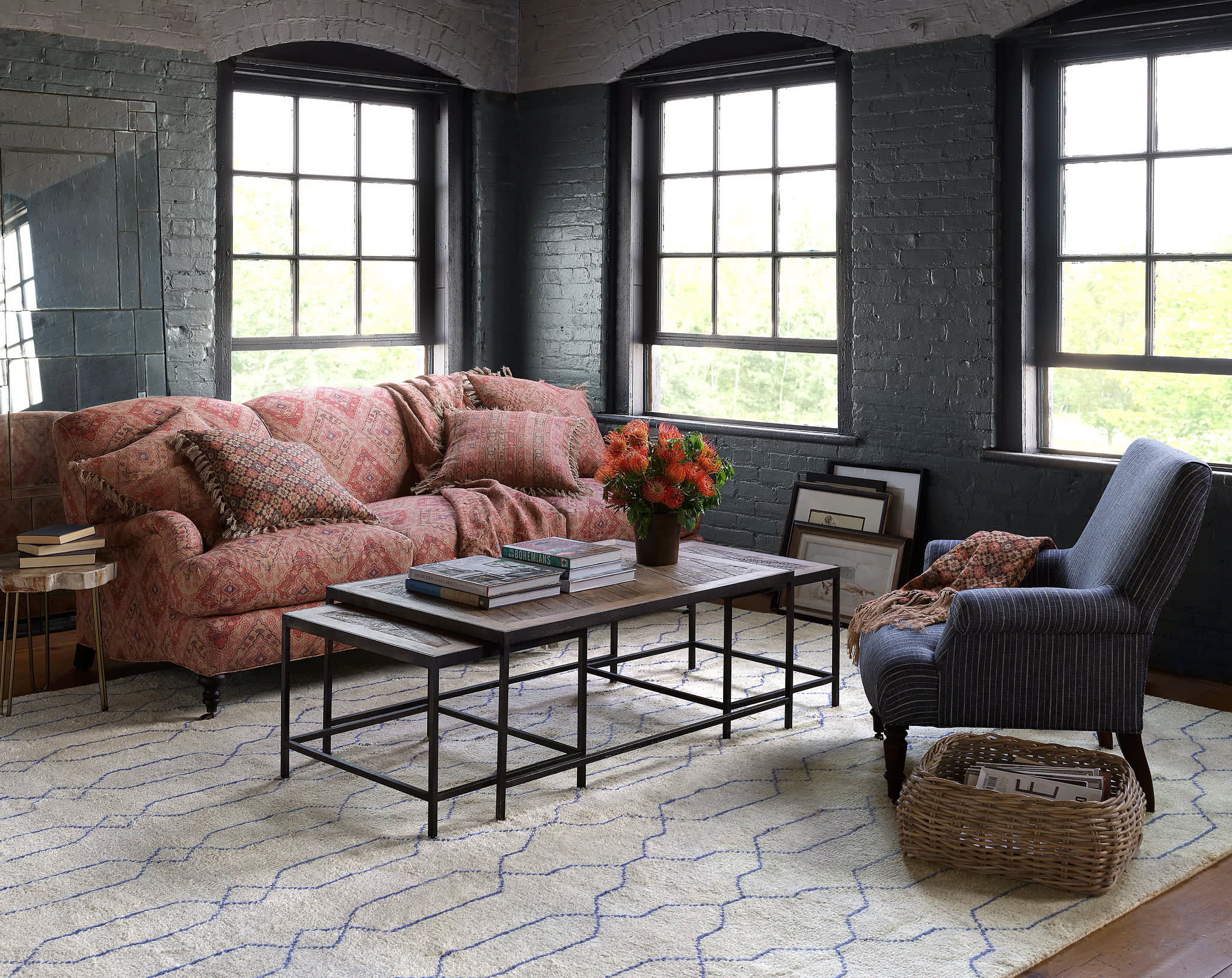 Massena Hand Knotted Wool Rug | Blue