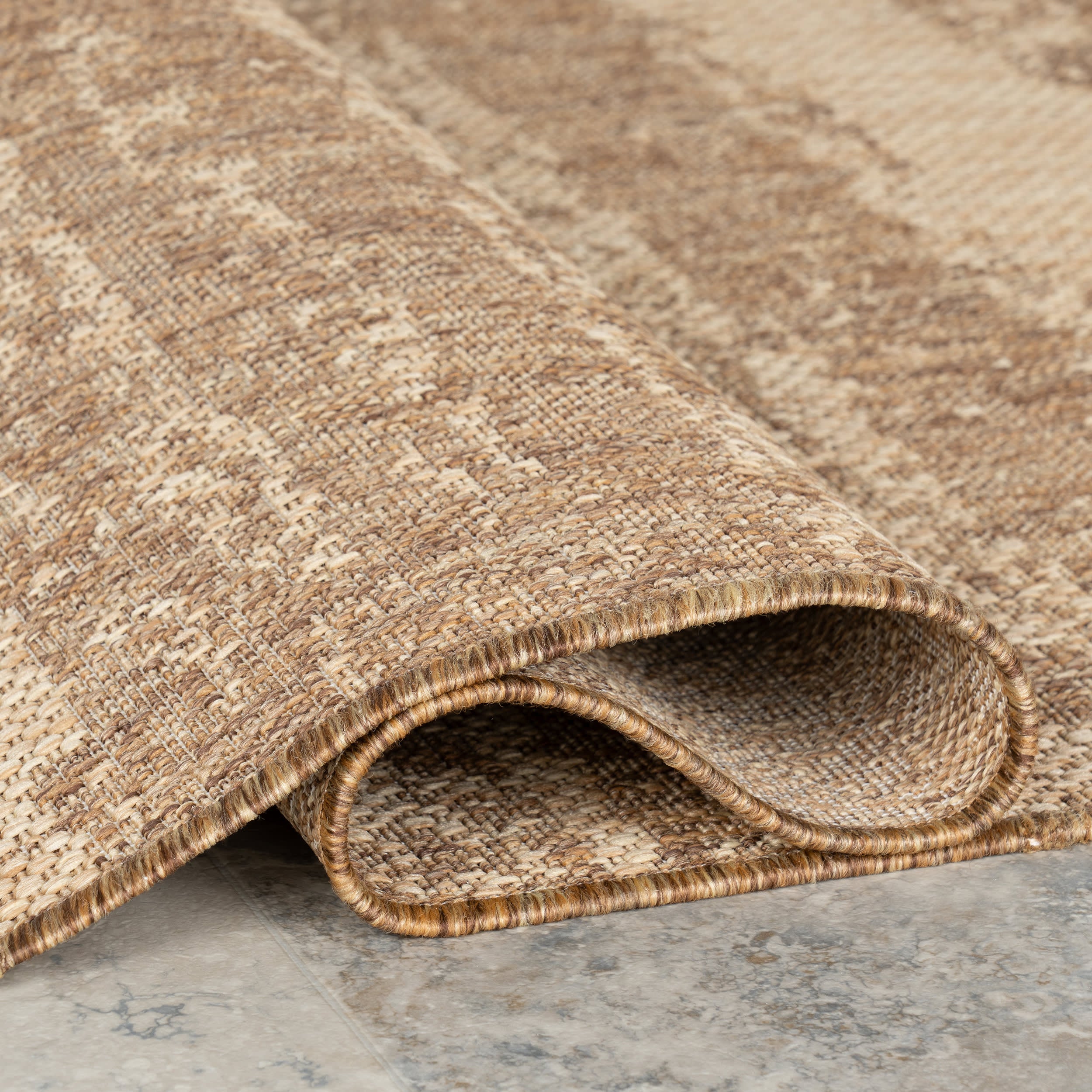 Ophira Abstract Indoor/Outdoor Rug | Light Brown
