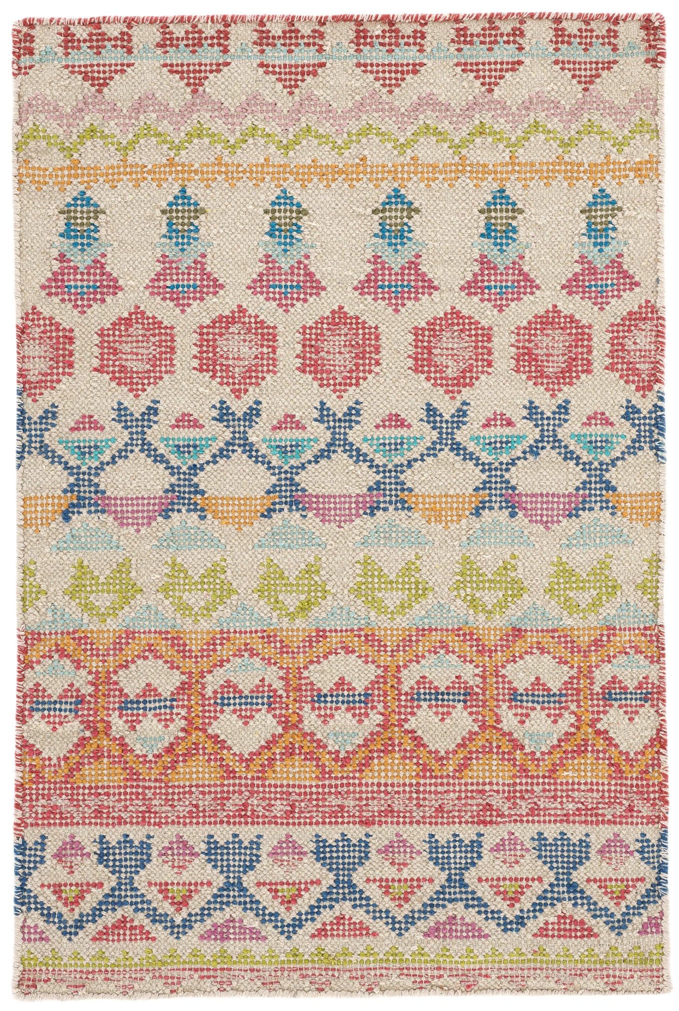 Stony Brook Hand Loom Knotted Cotton Rug | Multi